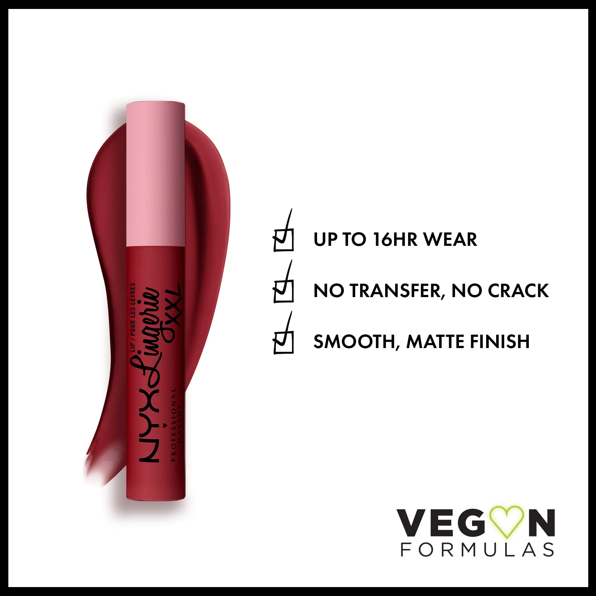 NYX PROFESSIONAL MAKEUP Lip Lingerie XXL Matte Liquid Lipstick - It's Hotter (Warm Mahogany Red) - Image 6