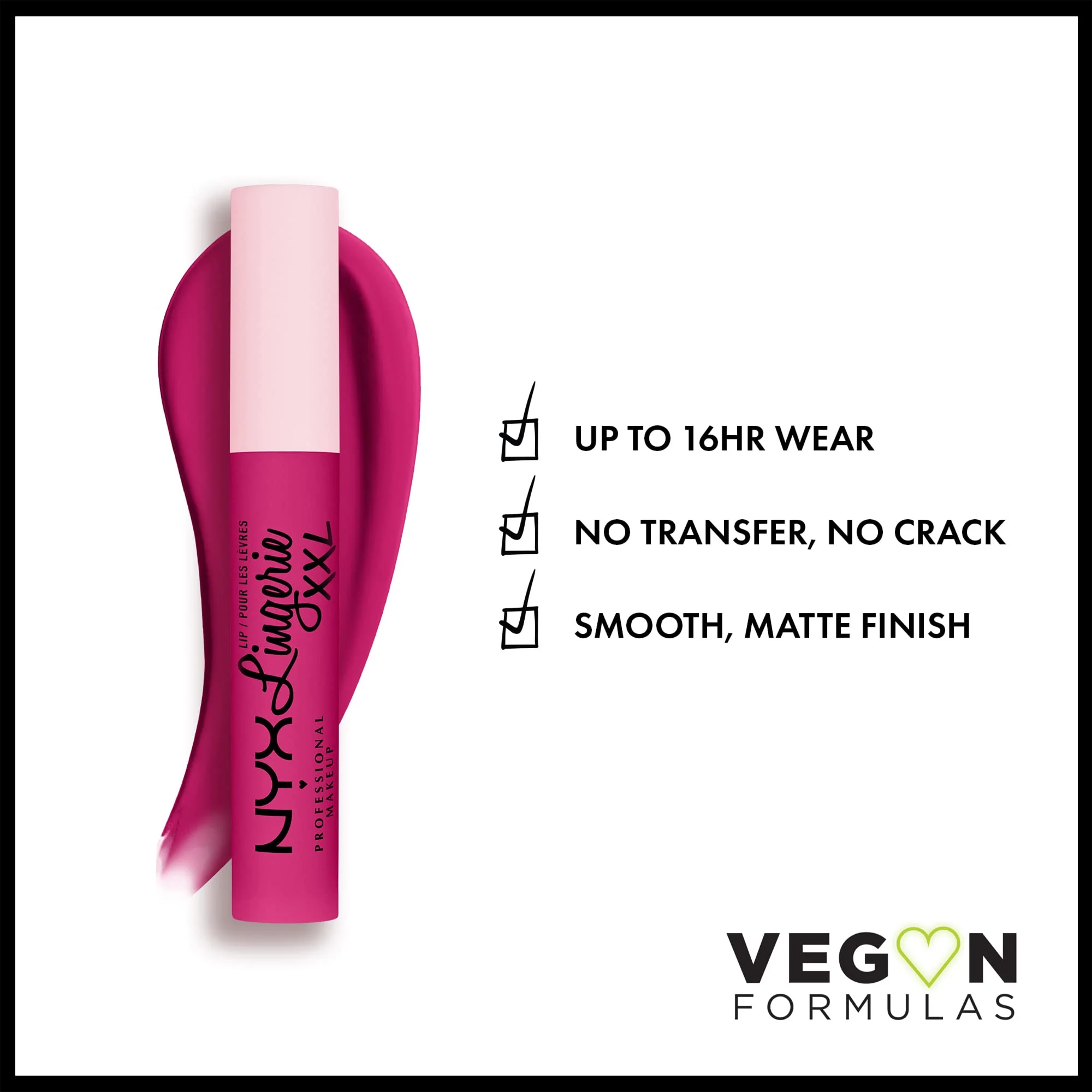 NYX PROFESSIONAL MAKEUP Lip Lingerie XXL Matte Liquid Lipstick - Pink Hit (Cool Toned Hot Pink) - Image 6