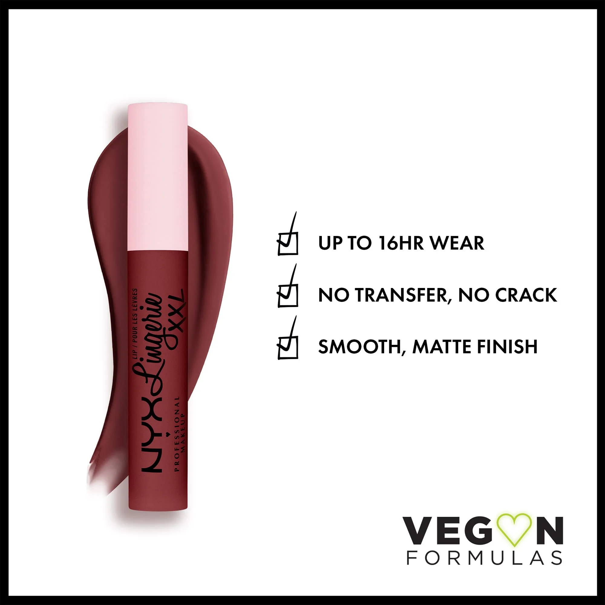 NYX PROFESSIONAL MAKEUP Lip Lingerie XXL Matte Liquid Lipstick - Strip & Tease (Brown Plum) - Image 6