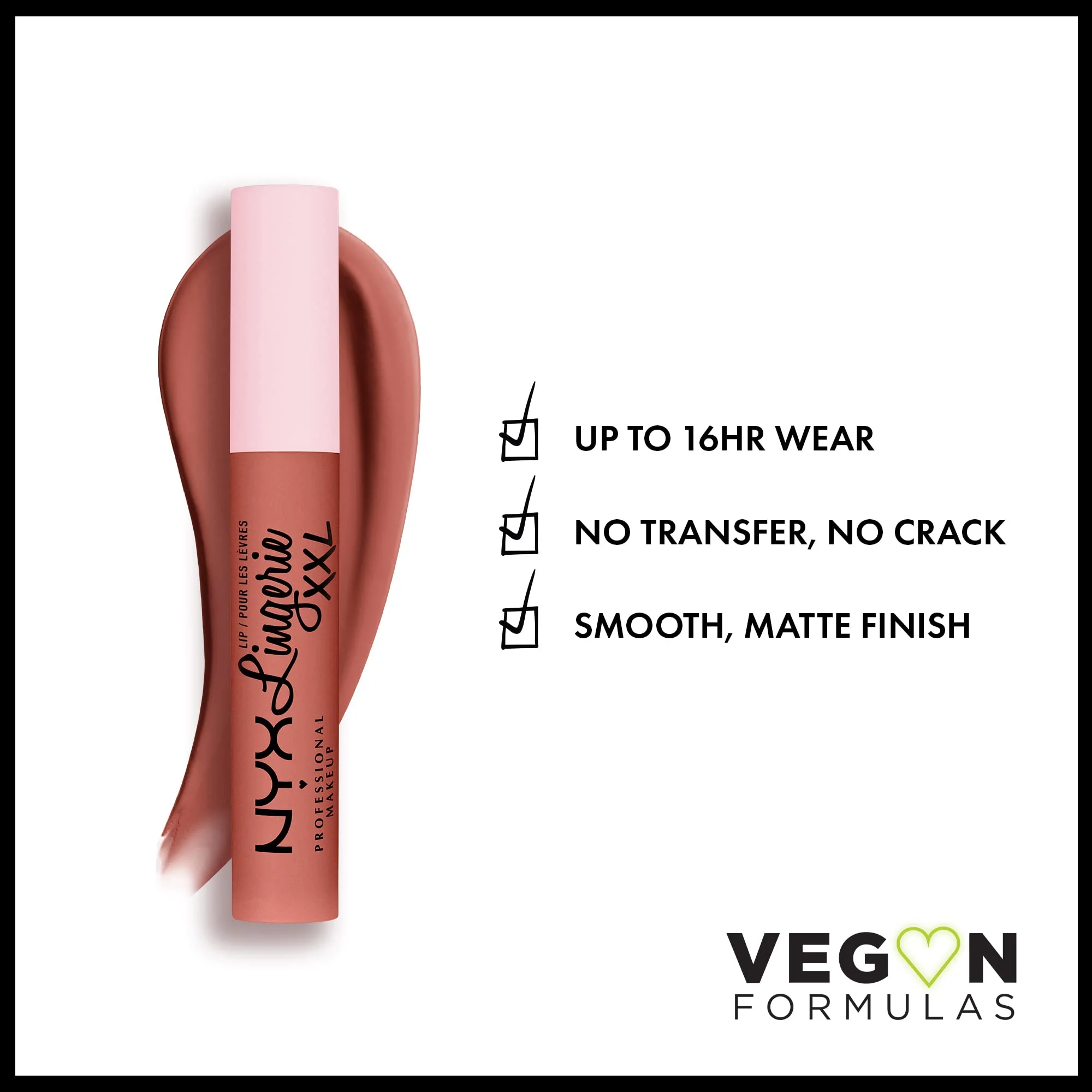 NYX PROFESSIONAL MAKEUP Lip Lingerie XXL Matte Liquid Lipstick - Turn-On (Peach Nude) - Image 6