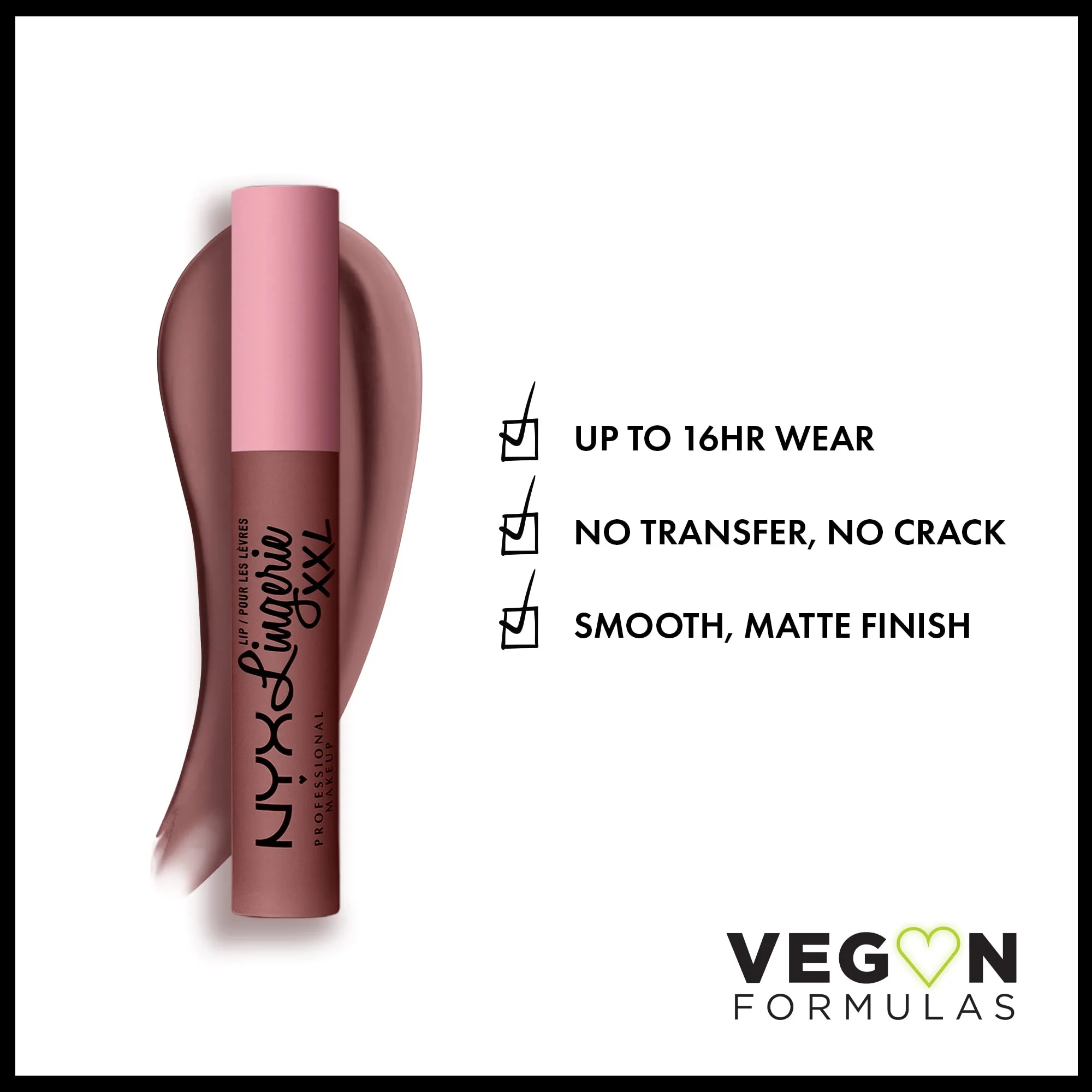 NYX PROFESSIONAL MAKEUP Lip Lingerie XXL Matte Liquid Lipstick - Unhooked (Grey Toned Beige) - Image 6