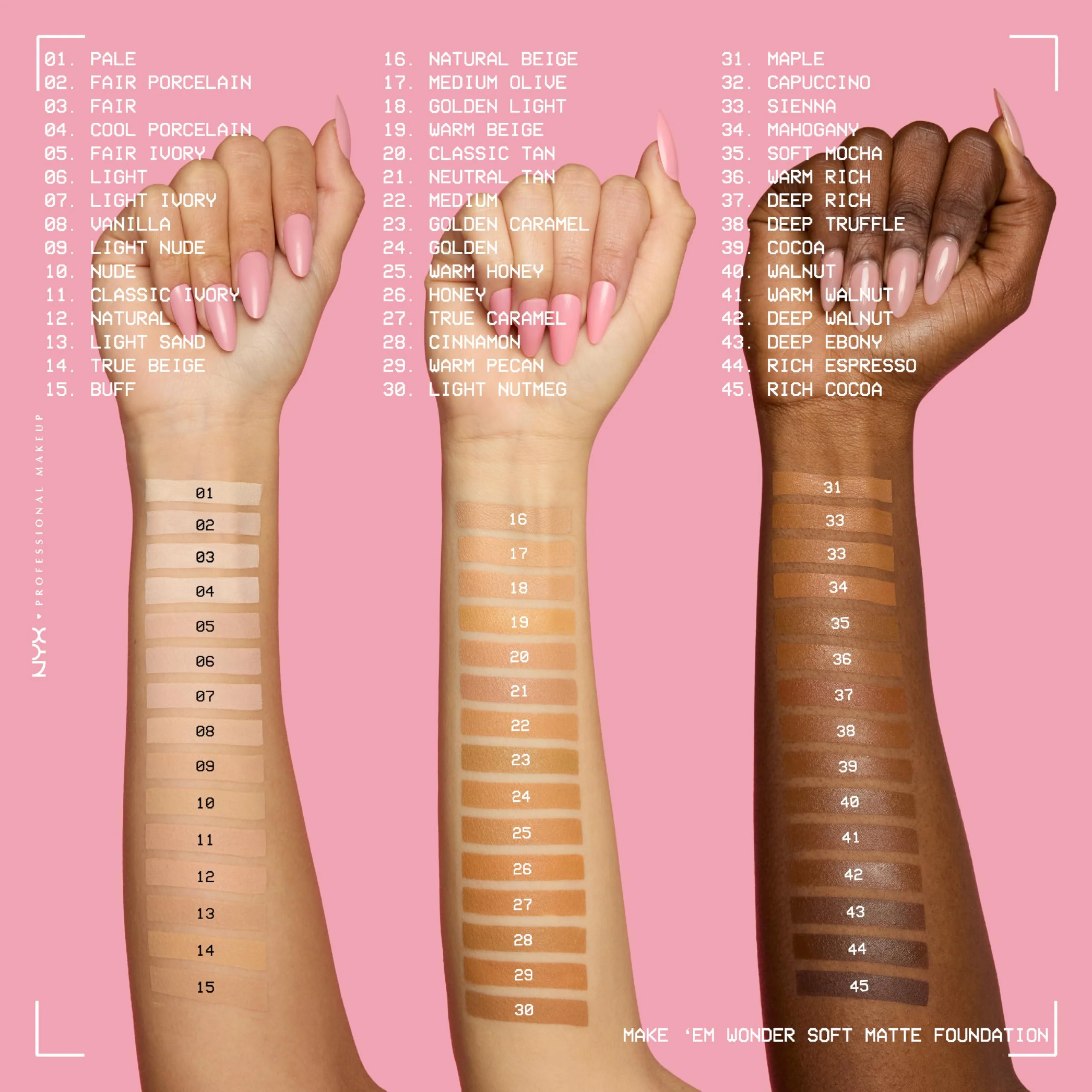 NYX PROFESSIONAL MAKEUP Make 'Em Wonder Liquid Foundation, 24HR Foundation Makeup With A Soft Matte Finish, Buildable Full Coverage - 09 Light Nude - Image 4