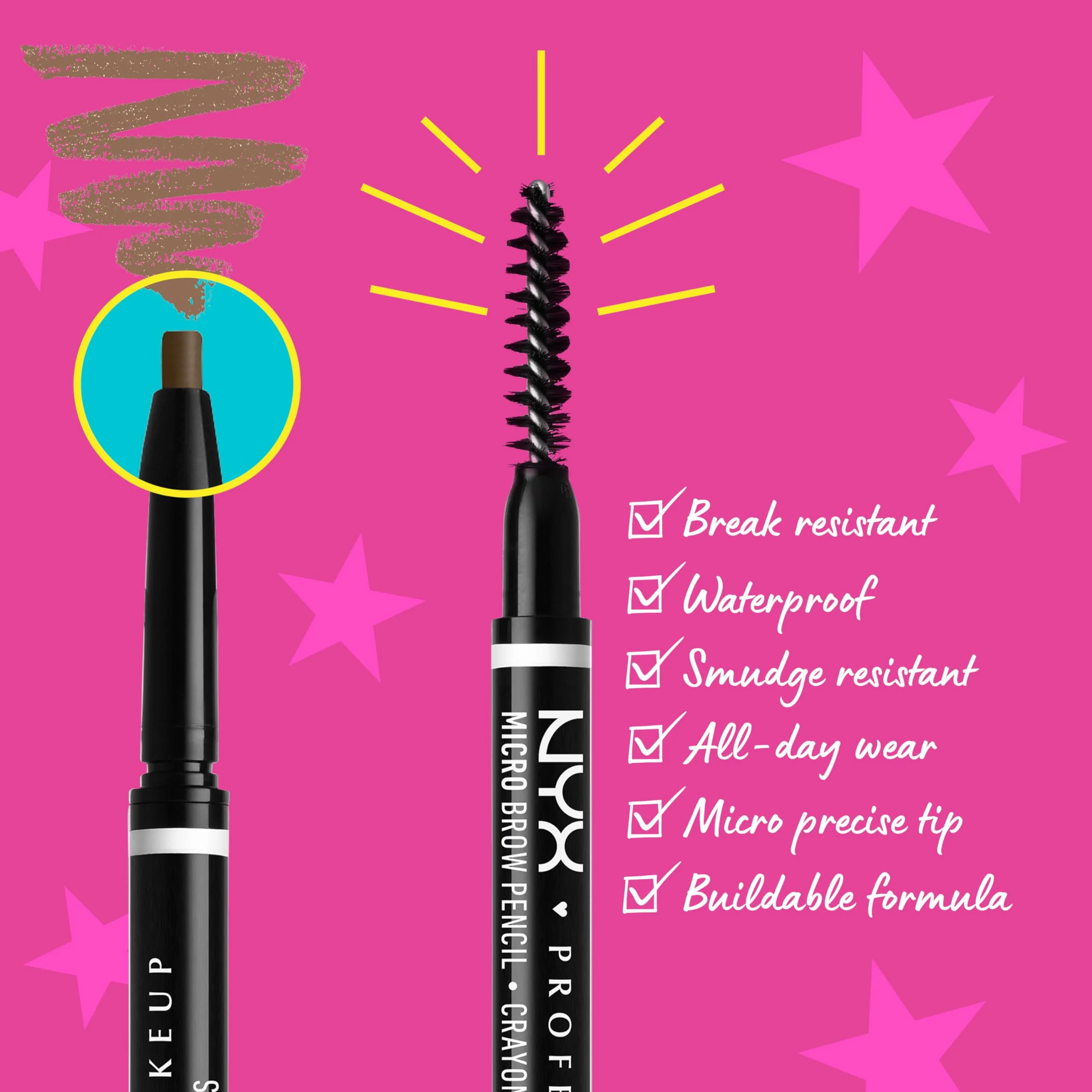 NYX PROFESSIONAL MAKEUP Micro Brow Pencil (Ash Brown) + Brow Glue (Clear), 2-Pack Bundle - Image 6