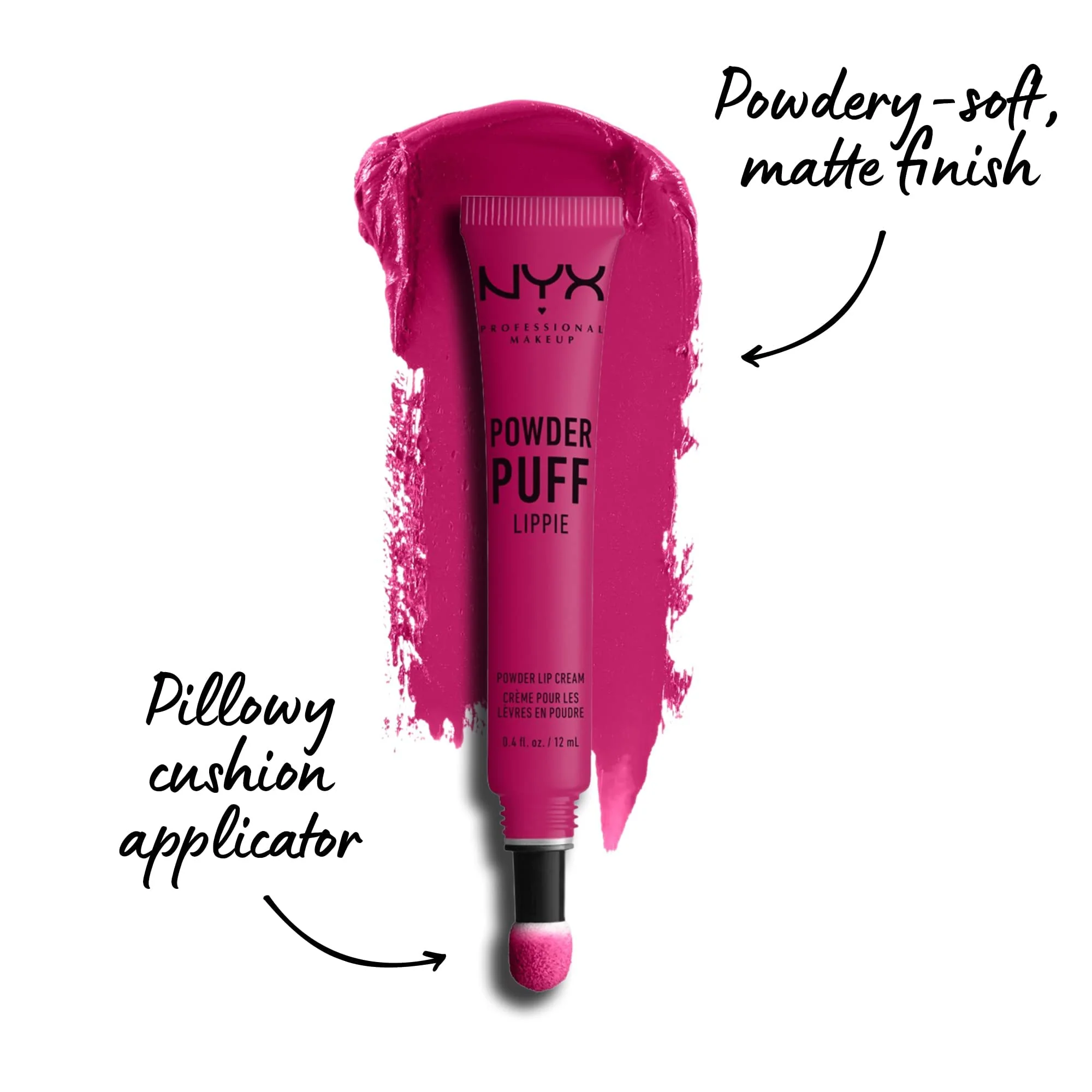 NYX PROFESSIONAL MAKEUP Powder Puff Lippie Lip Cream, Liquid Lipstick - Teenage Dream (Hot Pink) - Image 9