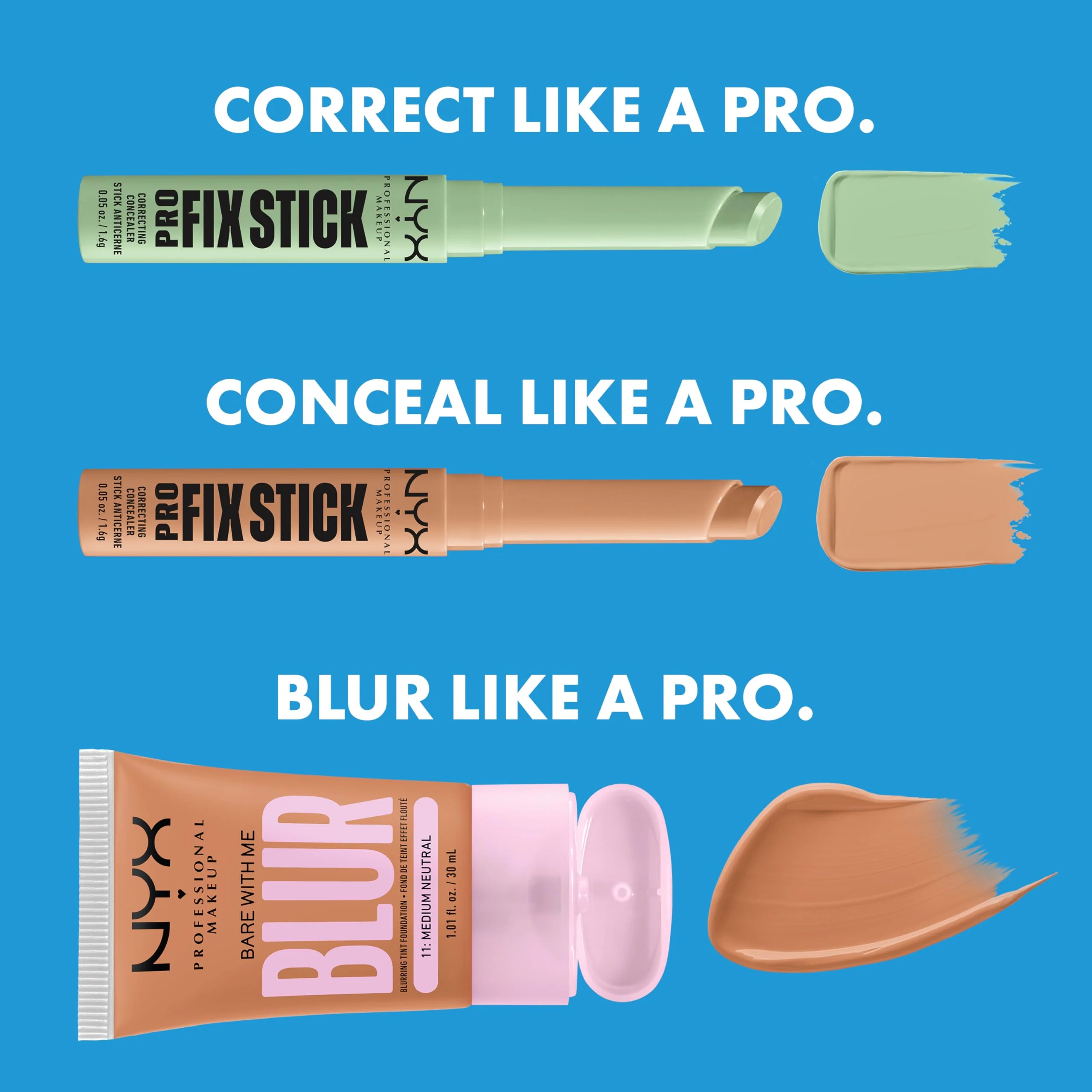 NYX PROFESSIONAL MAKEUP Pro Fix Stick Correcting Concealer, Buildable Medium Coverage Concealer Stick - Capuccino - Image 2