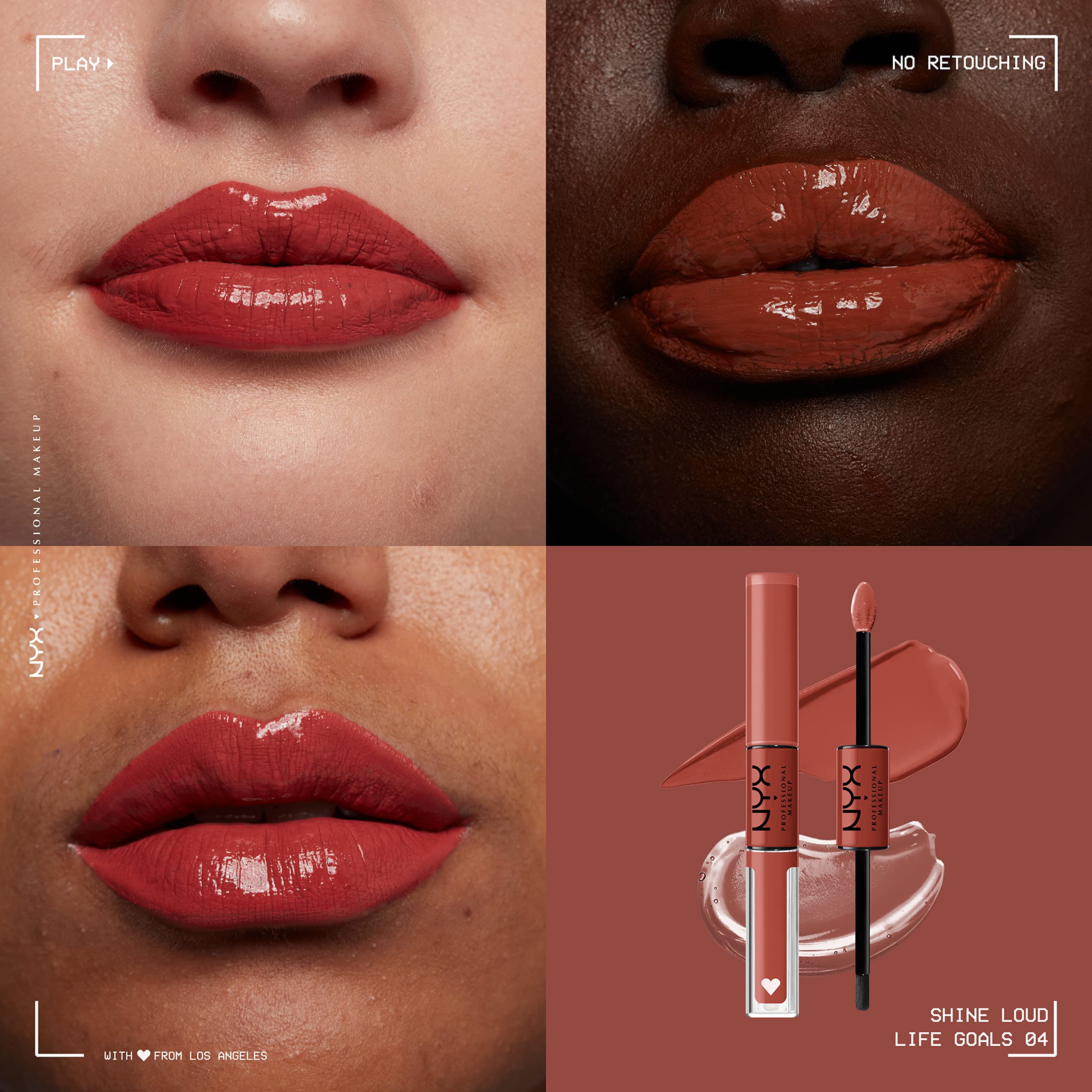 NYX PROFESSIONAL MAKEUP Shine Loud, Long-Lasting Liquid Lipstick with Clear Lip Gloss - Life Goals (Peach Nude) - Image 5