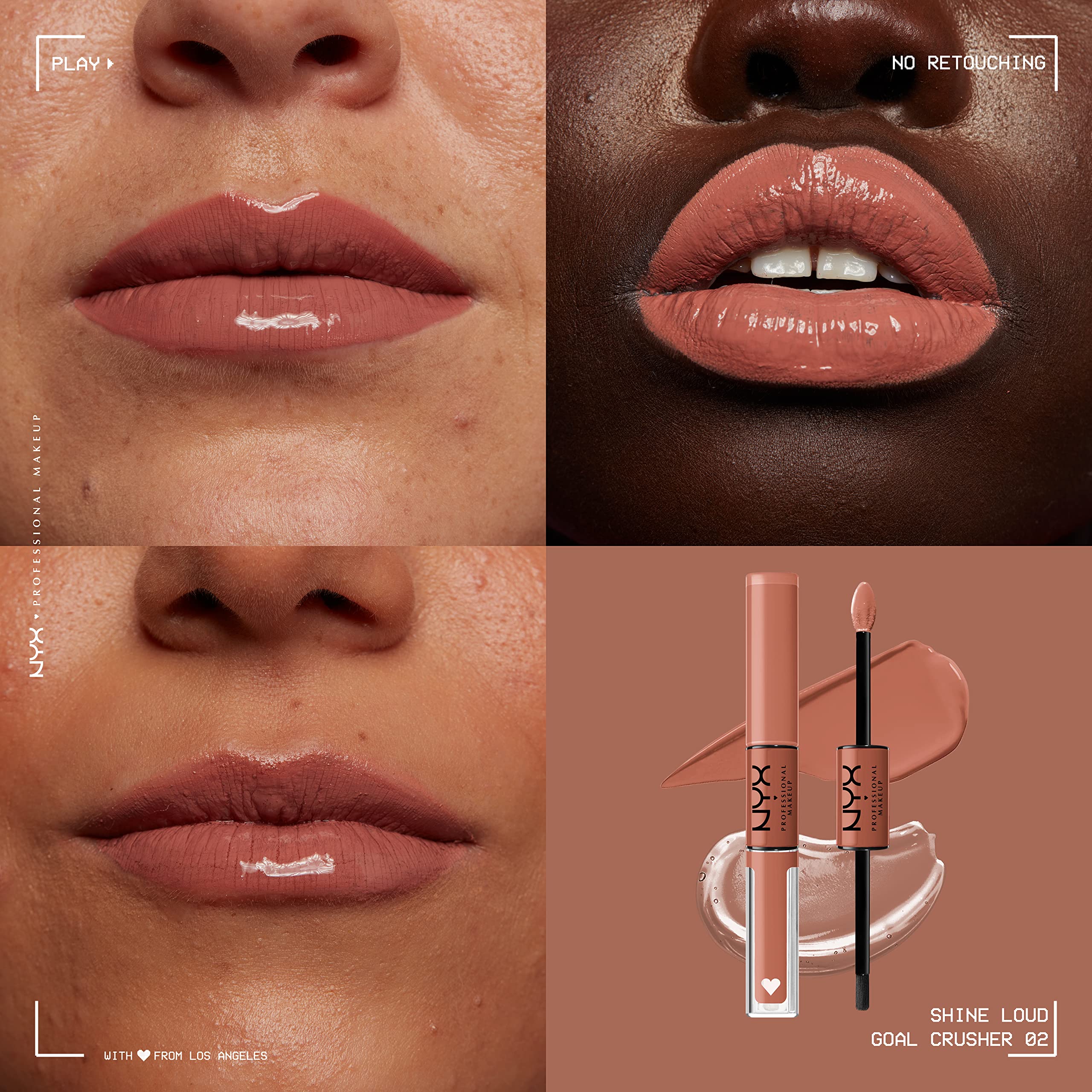 NYX PROFESSIONAL MAKEUP Shine Loud, Long-Lasting Liquid Lipstick with Clear Lip Gloss - Pack of 2 (Magic Maker, Goal Crusher) - Image 6