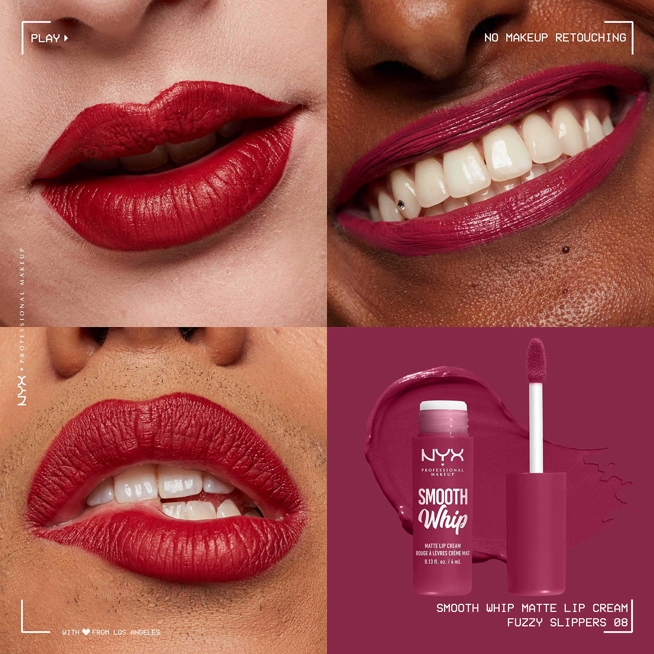 NYX PROFESSIONAL MAKEUP Smooth Whip Matte Lip Cream, Long Lasting, Moisturizing, Vegan Liquid Lipstick - Fuzzy Slippers (Warm Plum) - Image 9