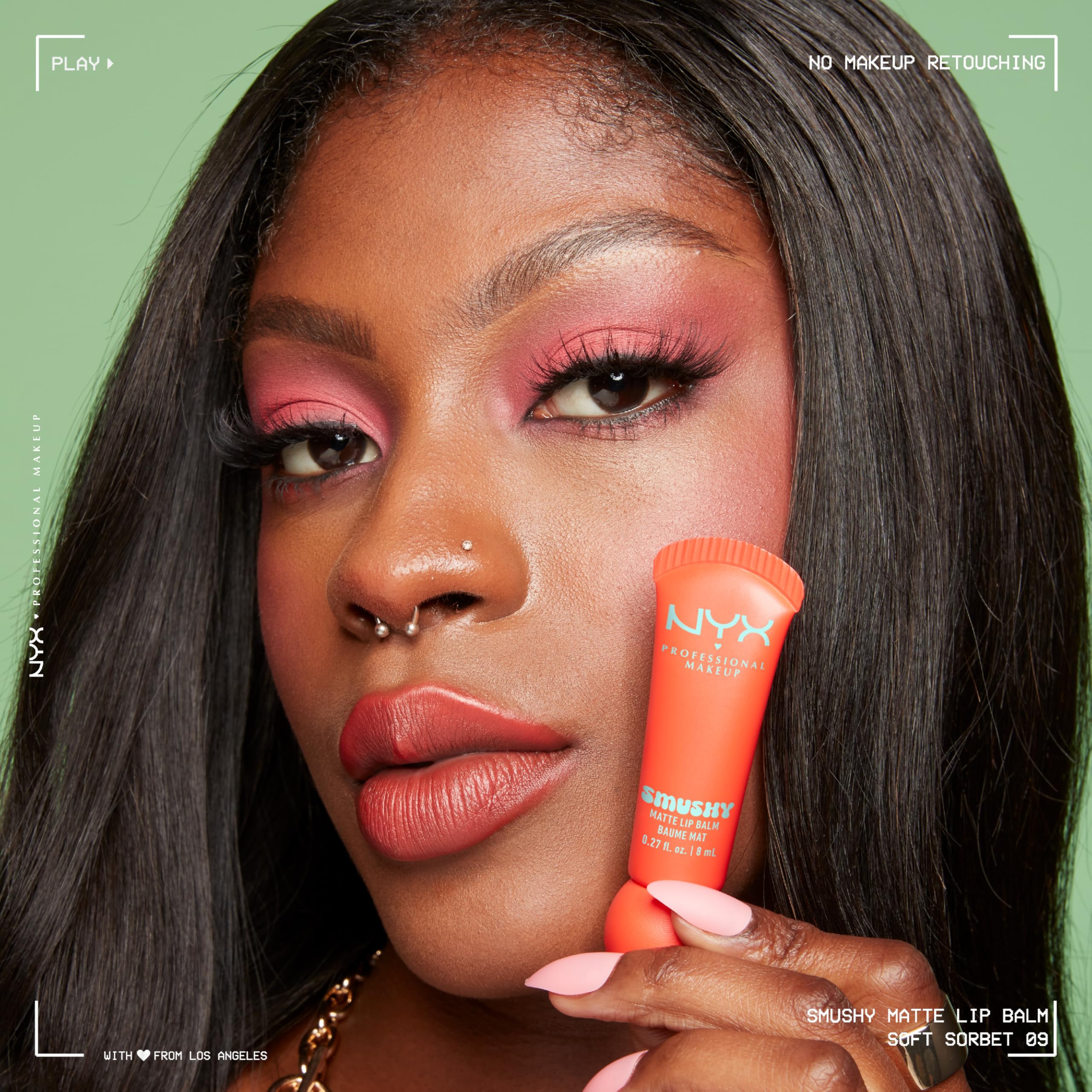 NYX PROFESSIONAL MAKEUP Smushy Matte Lip Balm, Tinted Lip Moisturizer with Soft, Matte Finish - Soft Sorbet (Orange) - Image 5