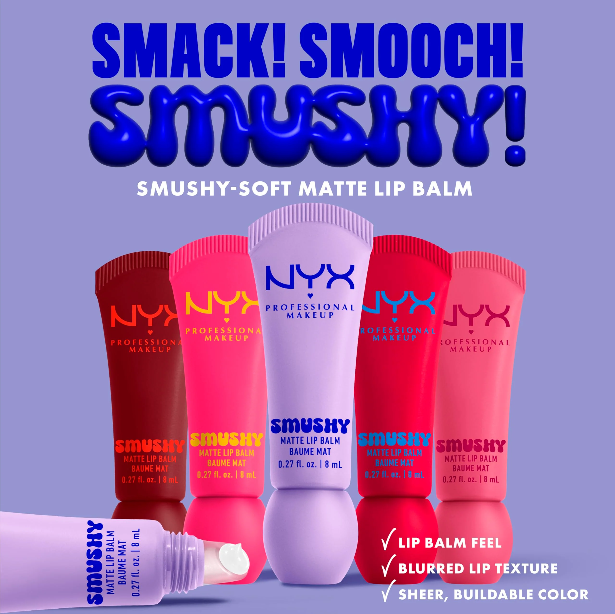 NYX PROFESSIONAL MAKEUP Smushy Matte Lip Balm, Tinted Lip Moisturizer with Soft, Matte Finish - Swipe 2 Smooth (Cherry Cola Brown) - Image 5