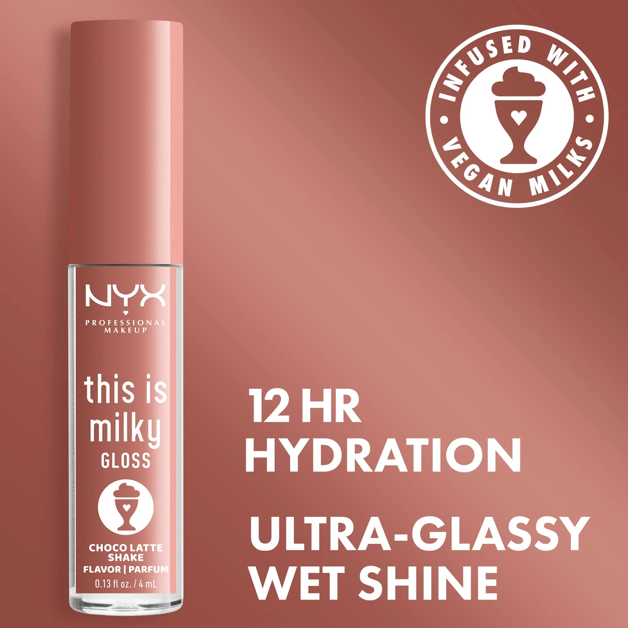 NYX PROFESSIONAL MAKEUP This Is Milky Gloss, Lip Gloss with 12 Hour Hydration, Vegan - Choco Latte Shake (Milk Chocolate) - Image 12