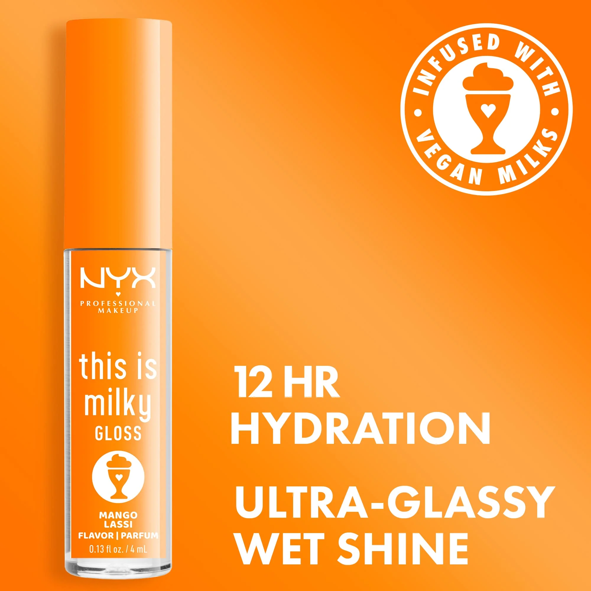 NYX PROFESSIONAL MAKEUP This Is Milky Gloss, Lip Gloss with 12 Hour Hydration, Vegan - Mango Lassi (Orange Cream) - Image 12