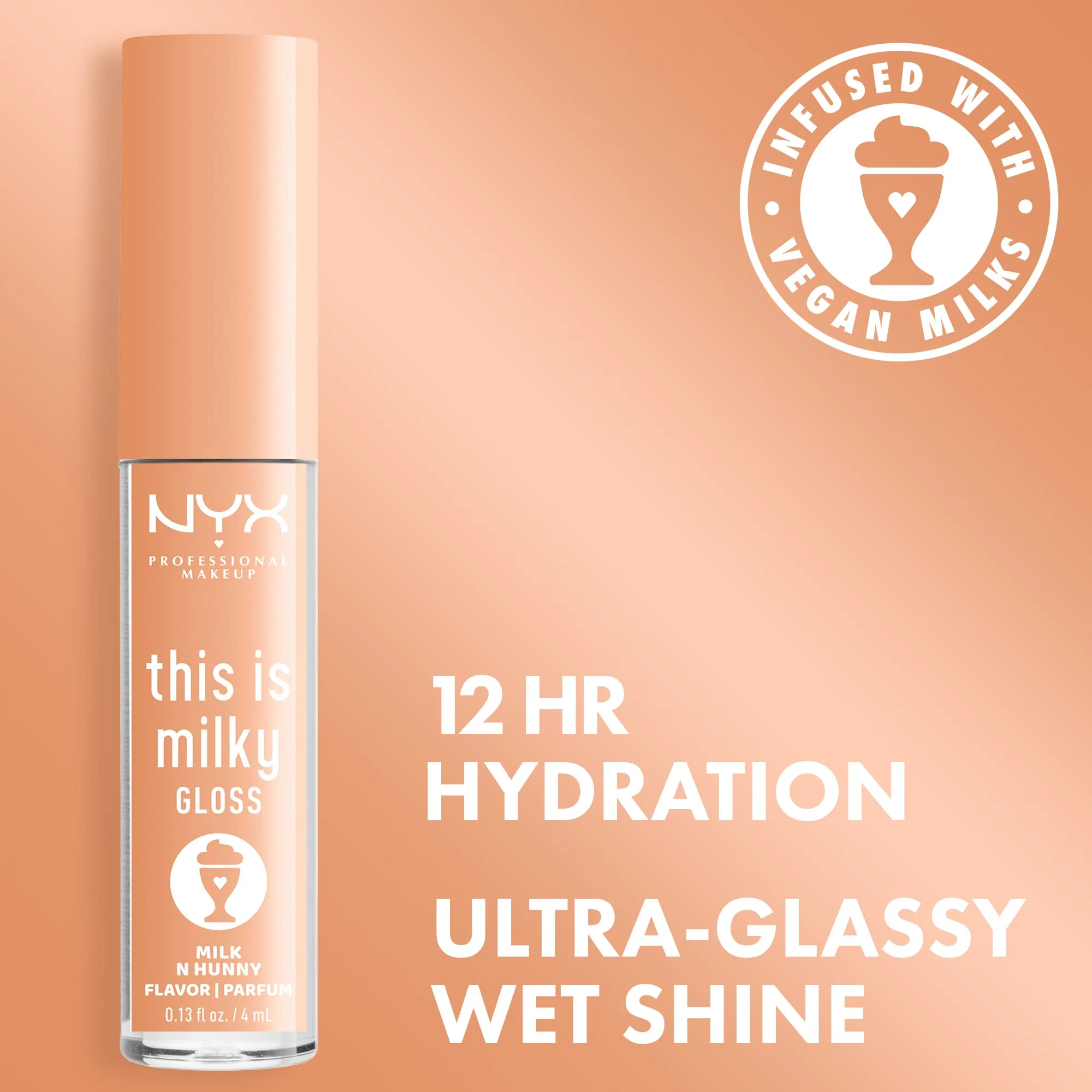 NYX PROFESSIONAL MAKEUP This Is Milky Gloss, Lip Gloss with 12 Hour Hydration, Vegan - Milk & Hunny (Honey Nude) - Image 13
