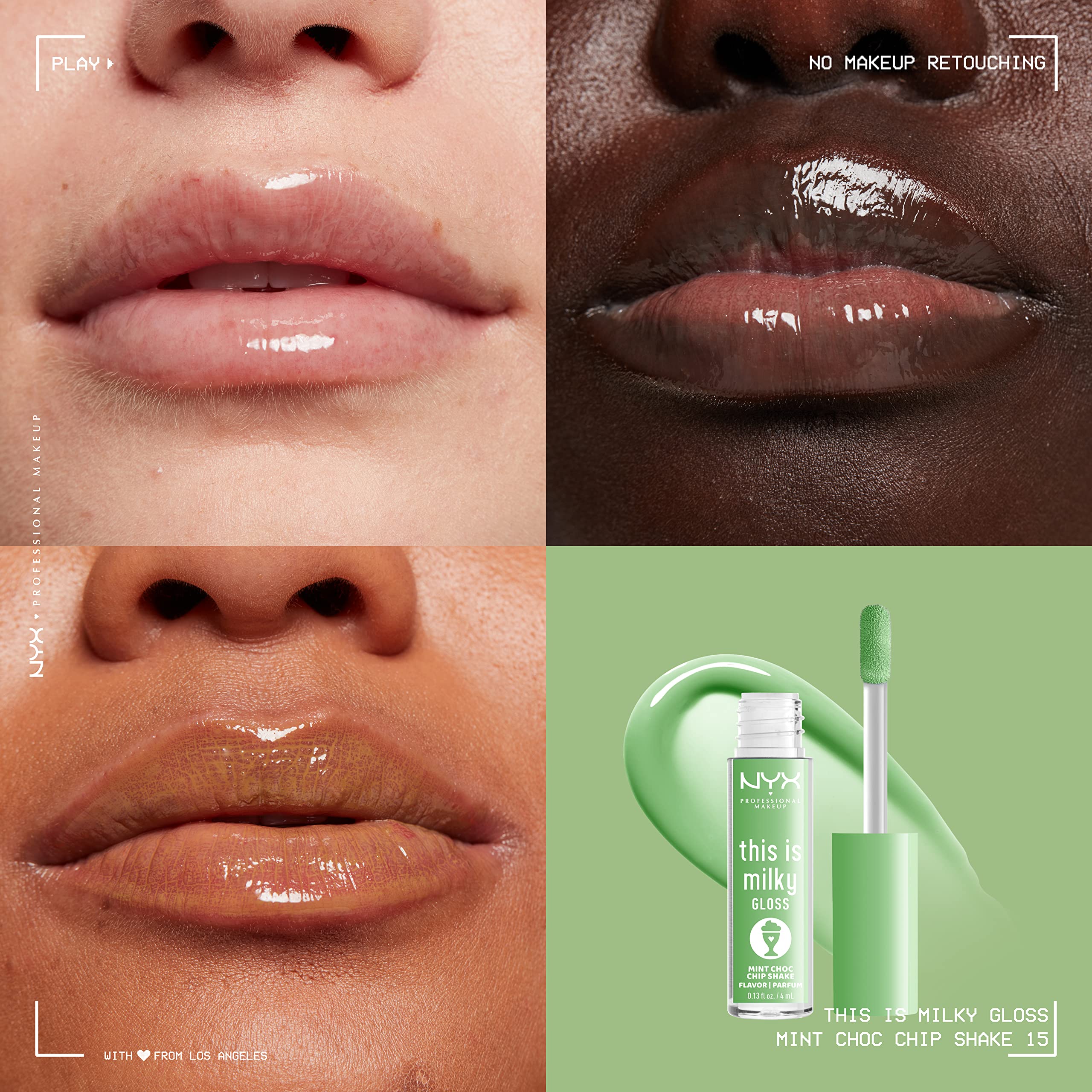 NYX PROFESSIONAL MAKEUP This Is Milky Gloss, Lip Gloss with 12 Hour Hydration, Vegan - Mint Chocolate Chip Shake (Mint Green) - Image 14