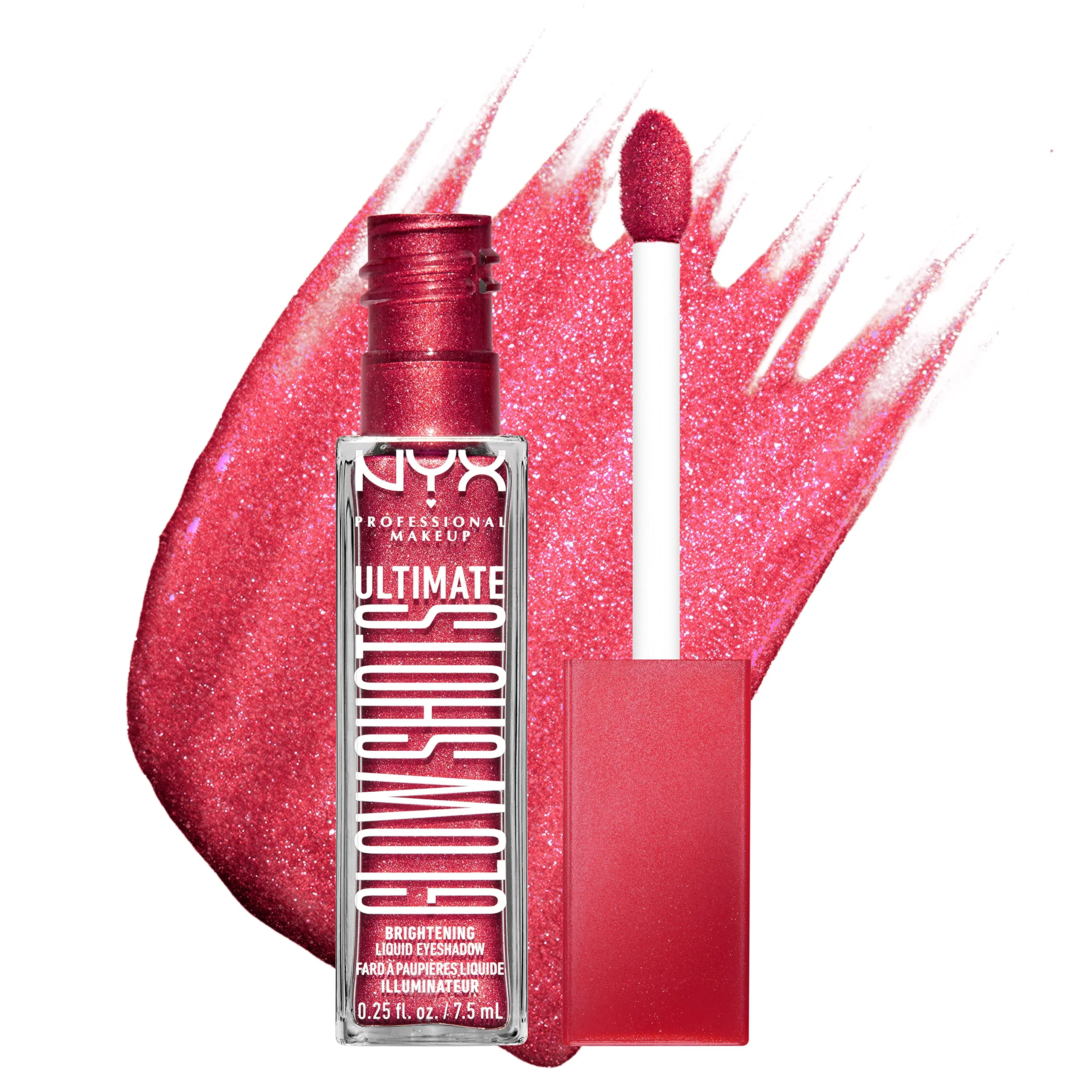 NYX PROFESSIONAL MAKEUP Ultimate Glow Shots, Liquid Eyeshadow, Long-Lasting Shimmer Eye Shadow with Vitamin C - Raspberry Rave - Image 3