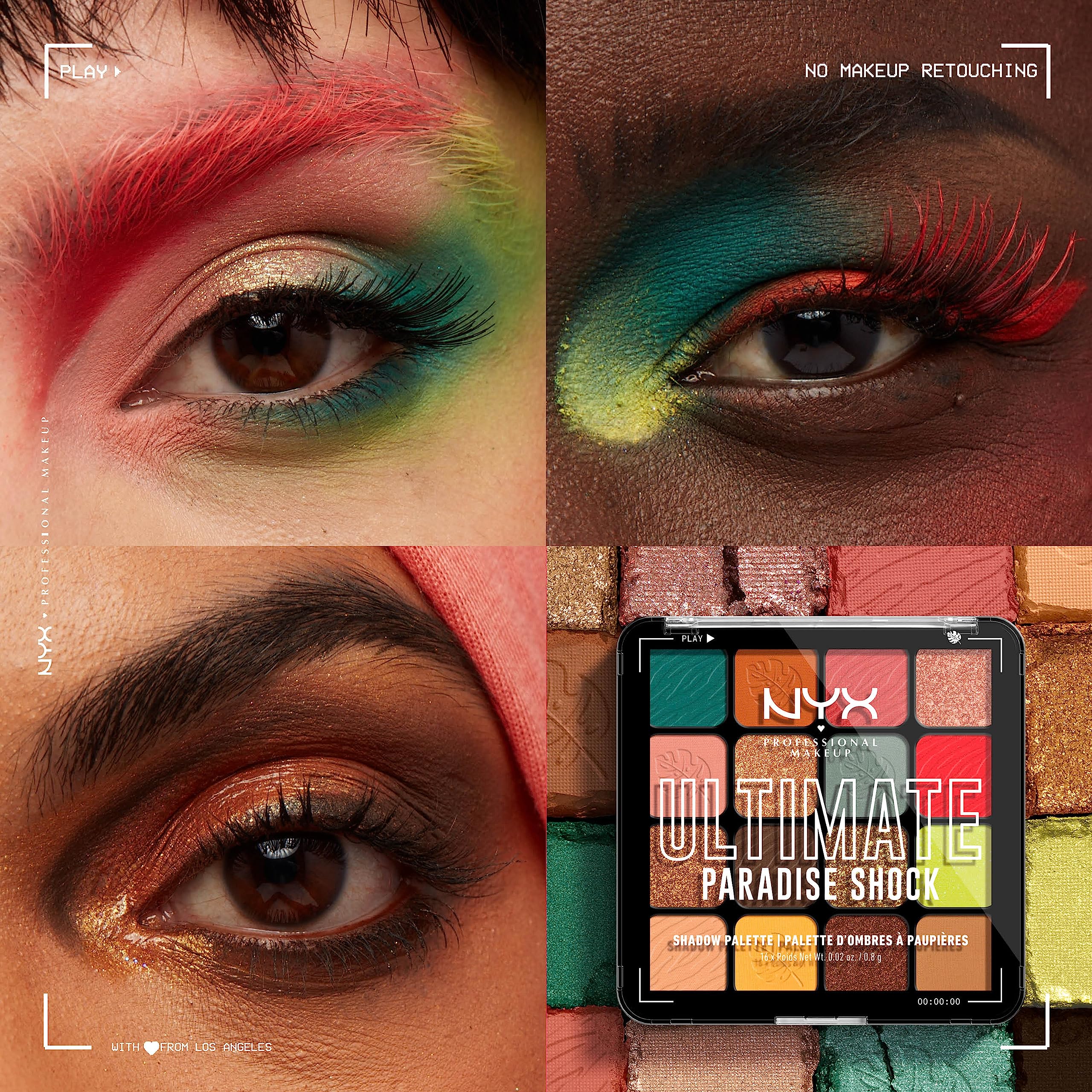 NYX PROFESSIONAL MAKEUP, Ultimate Shadow Palette, Eyeshadow Palette - Paradise Shock - Image 5