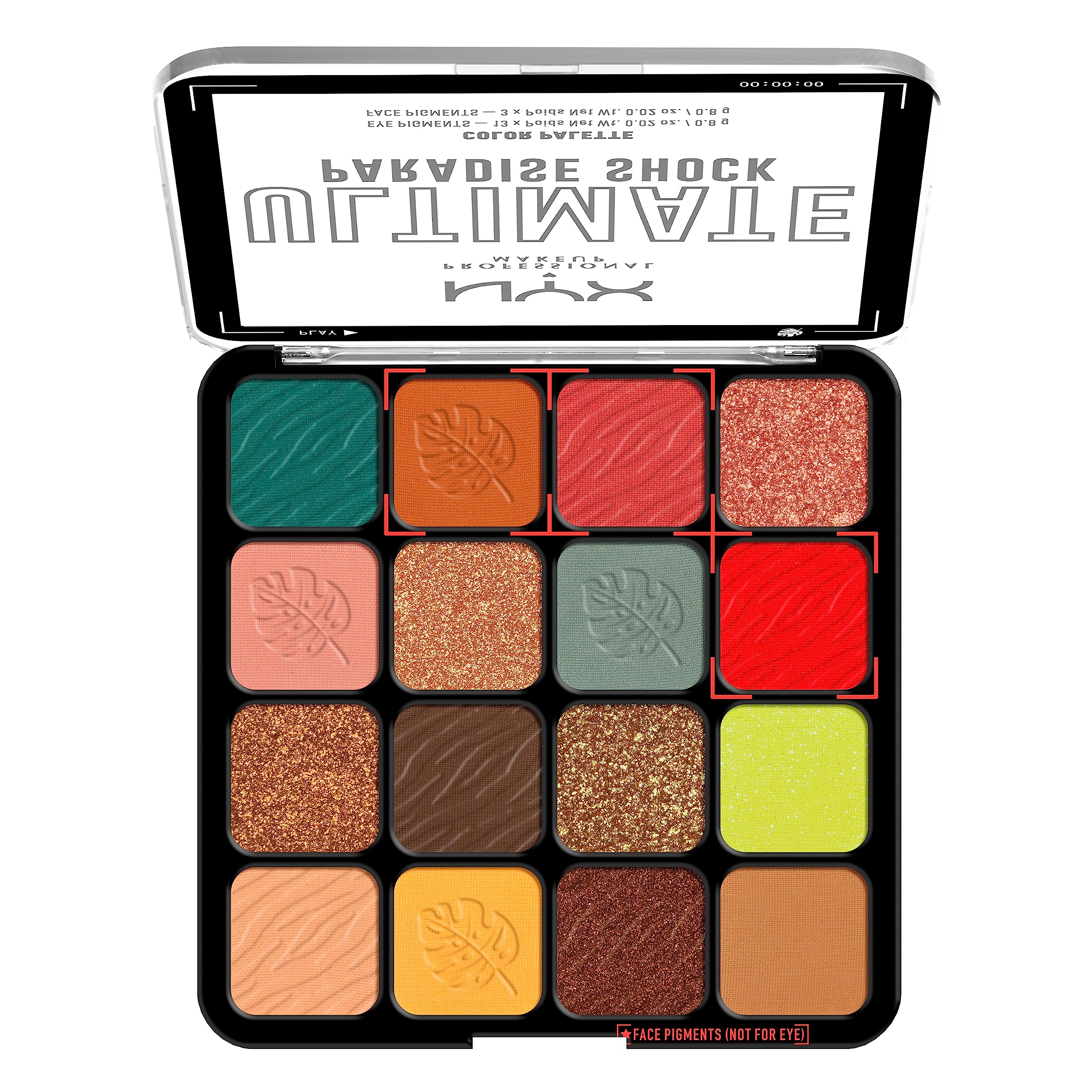 NYX PROFESSIONAL MAKEUP, Ultimate Shadow Palette, Eyeshadow Palette - Paradise Shock - Image 7