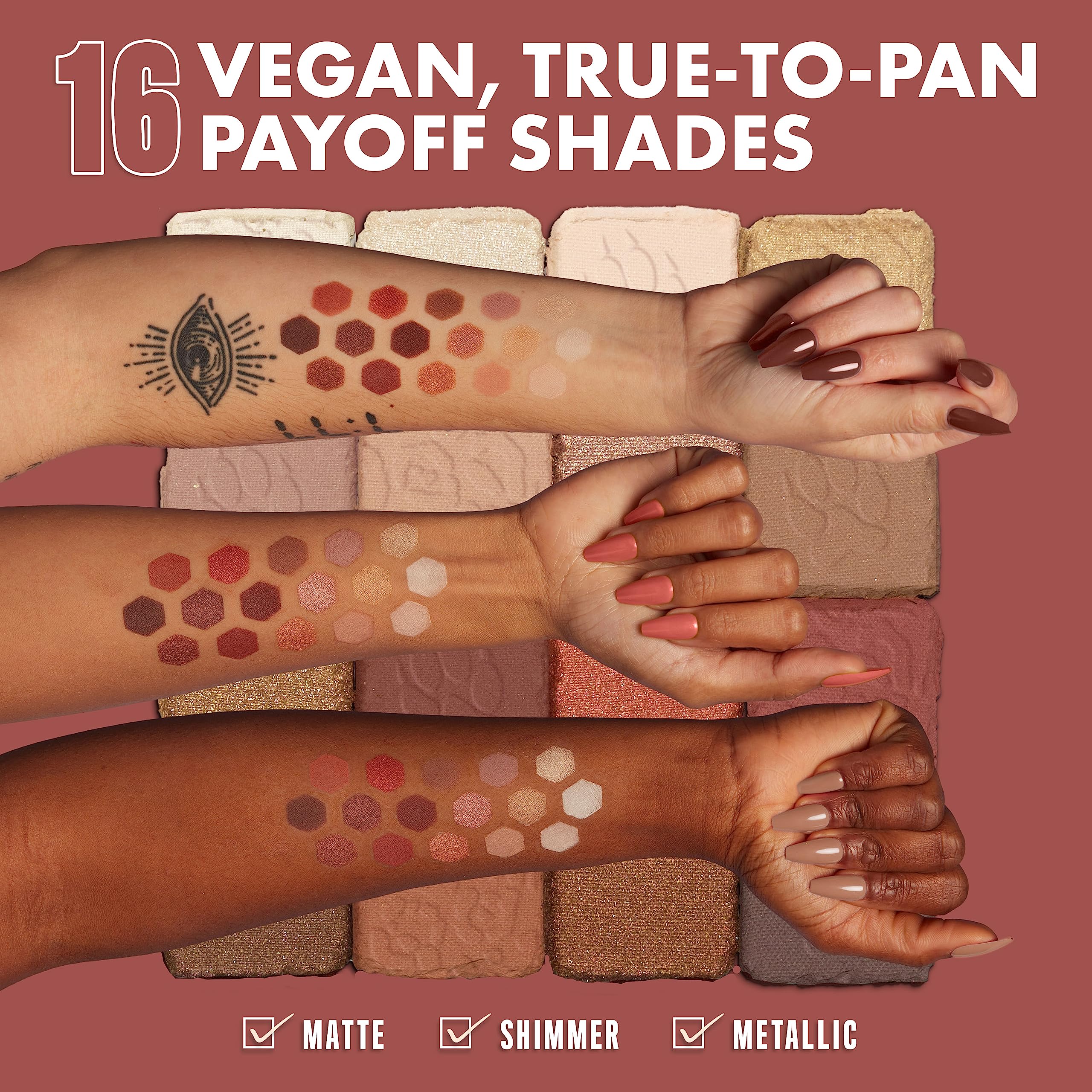 NYX PROFESSIONAL MAKEUP, Ultimate Shadow Palette, Eyeshadow Palette - Warm Neutrals - Image 3