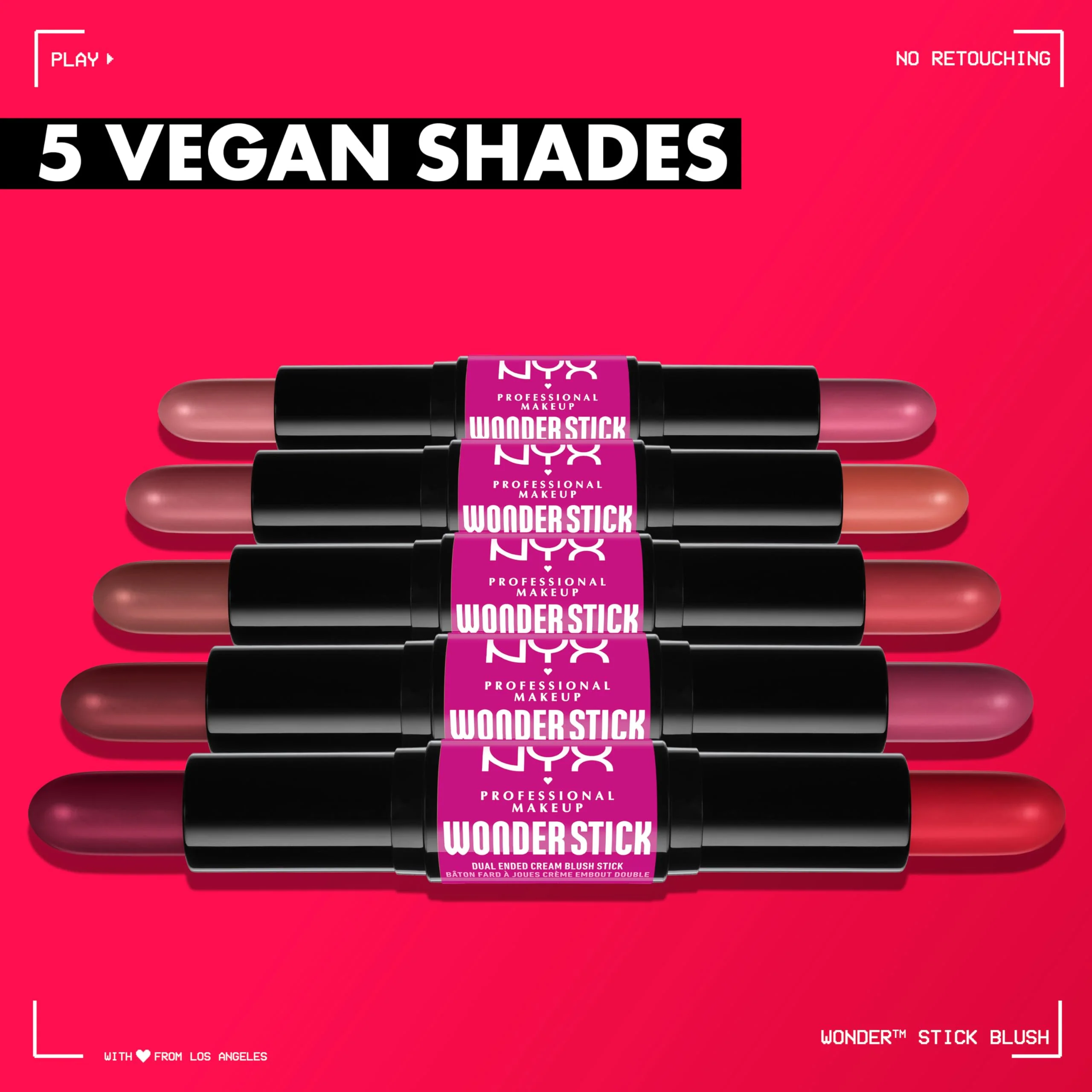 NYX PROFESSIONAL MAKEUP Wonder Stick Blush with Hydrating Hyaluronic Acid, Dual-Ended Cream Blush Stick - Coral & Deep Peach - Image 5