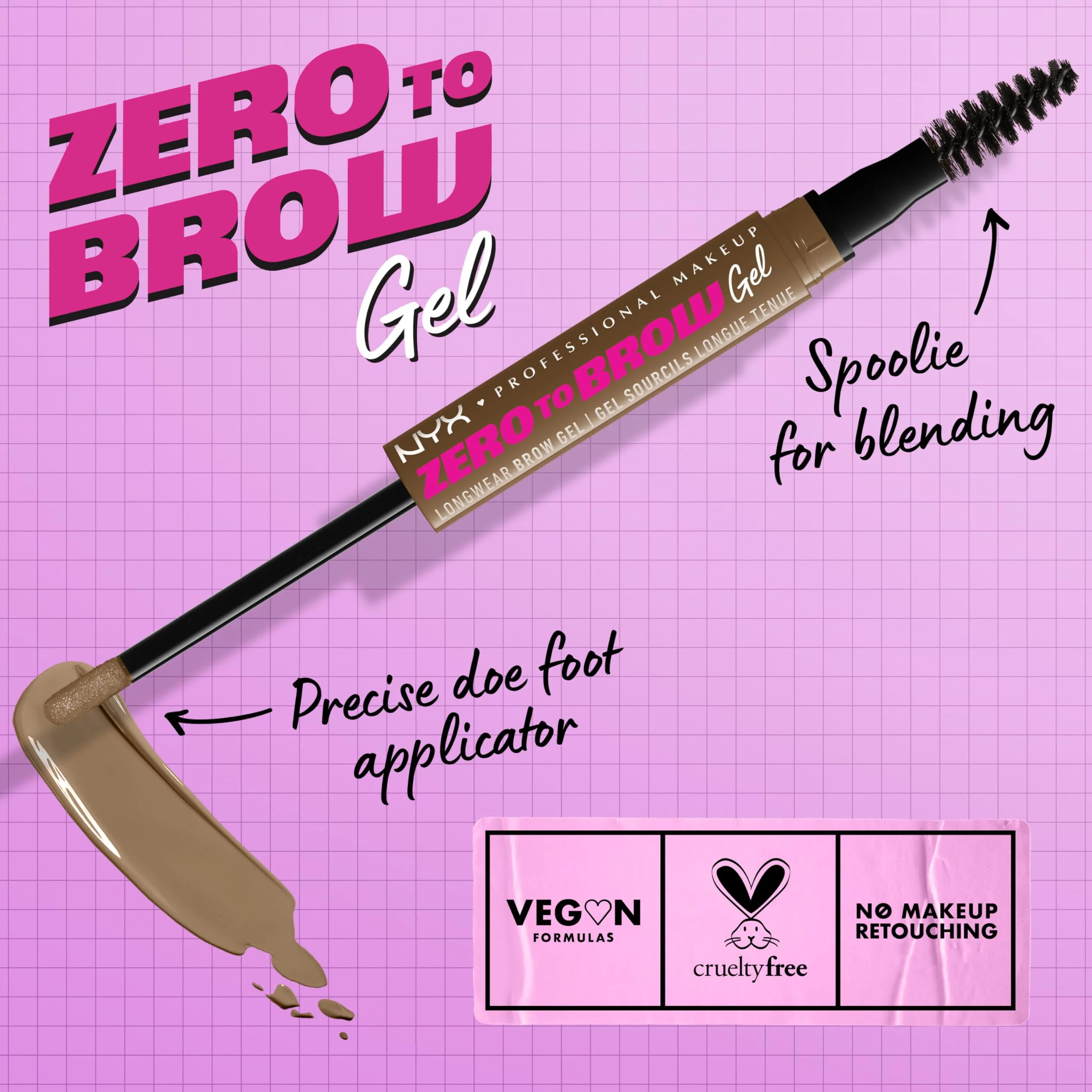 NYX PROFESSIONAL MAKEUP Zero to Brow, Longwear Eyebrow Gel, Taupe - Image 7