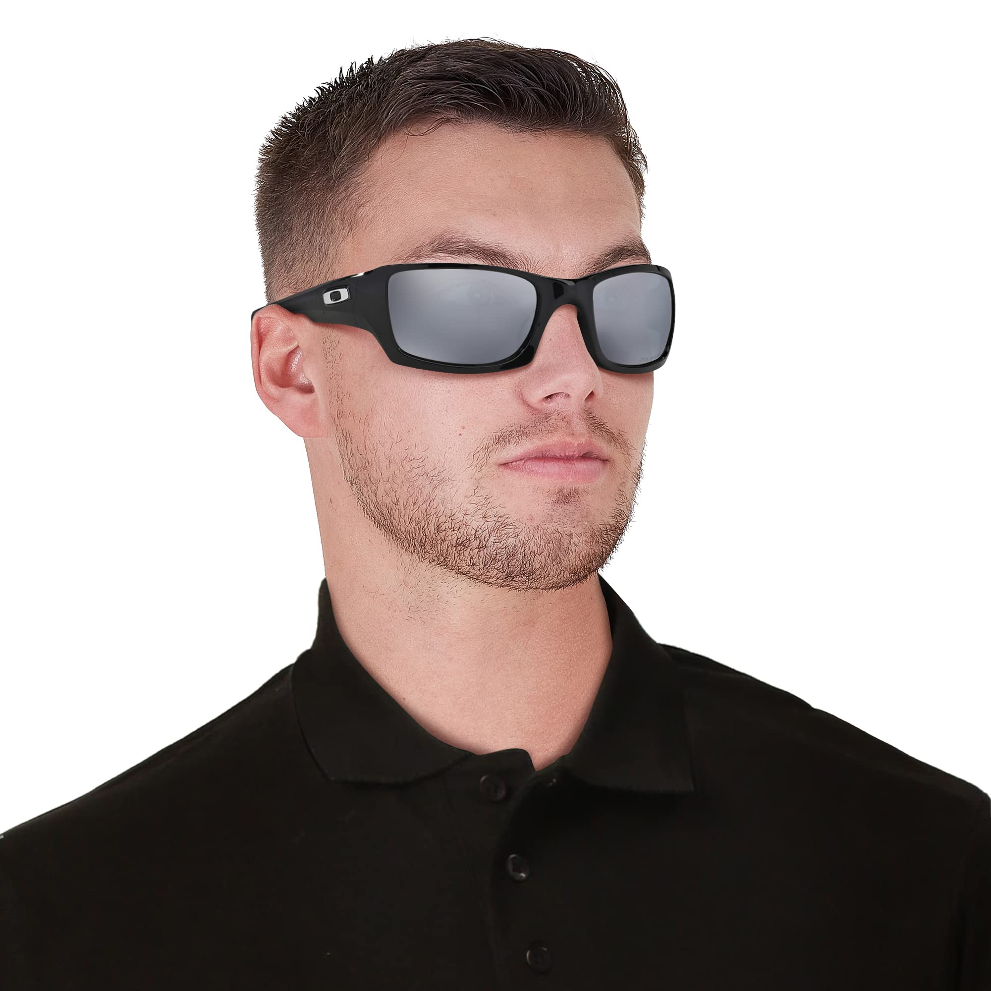 Oakley Mens OO9238 Fives Squared Rectangular Sunglasses, Polished Black/Black Iridium Polarized, 54 mm - Image 2