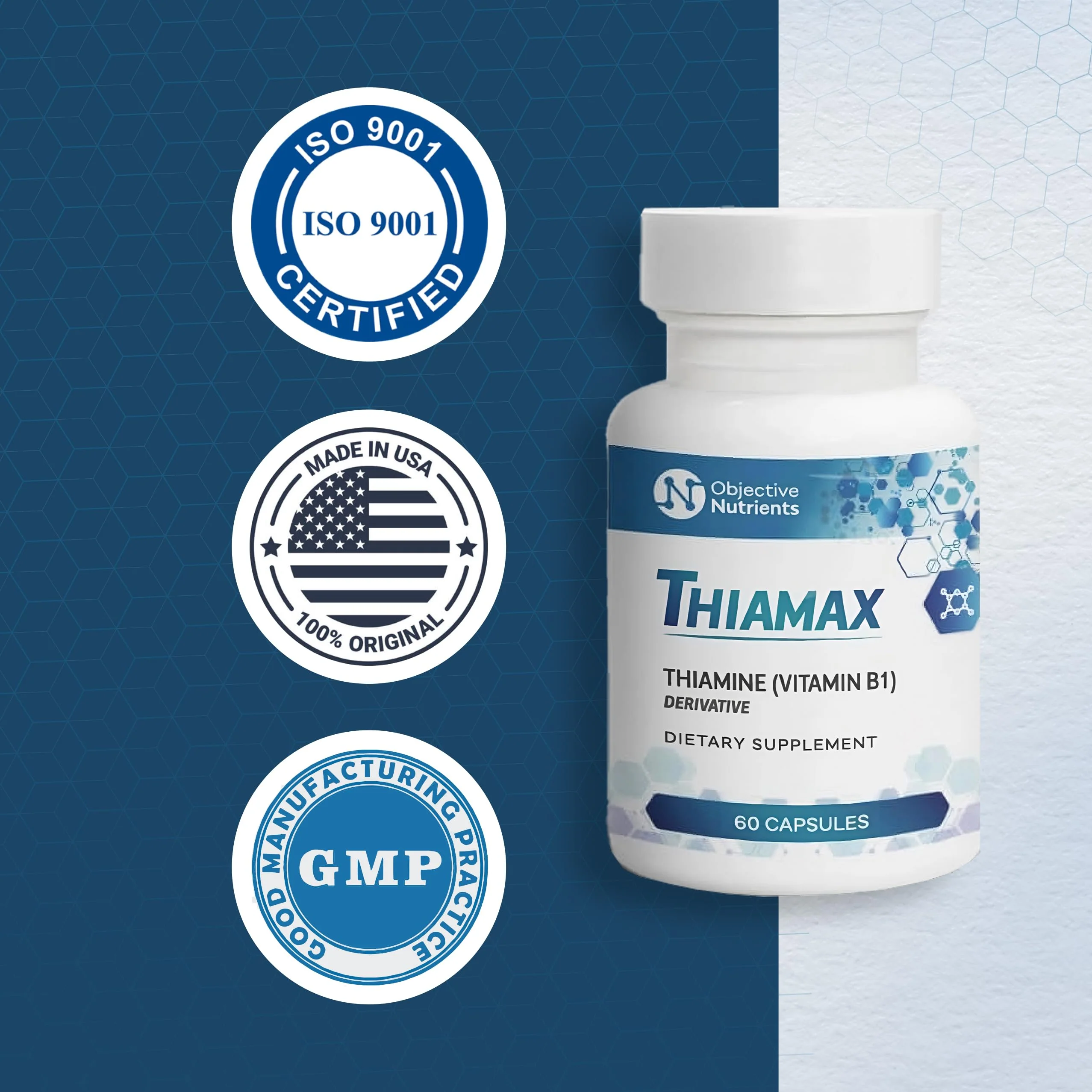 Objective Nutrients Thiamax Vitamin B1 (Thiamine TTFD), The Original, No Toxic Fillers, Supports Energy Metabolism, High Dose, Third Party Tested, All Active Ingredients 100mg, 60 Count - Image 2