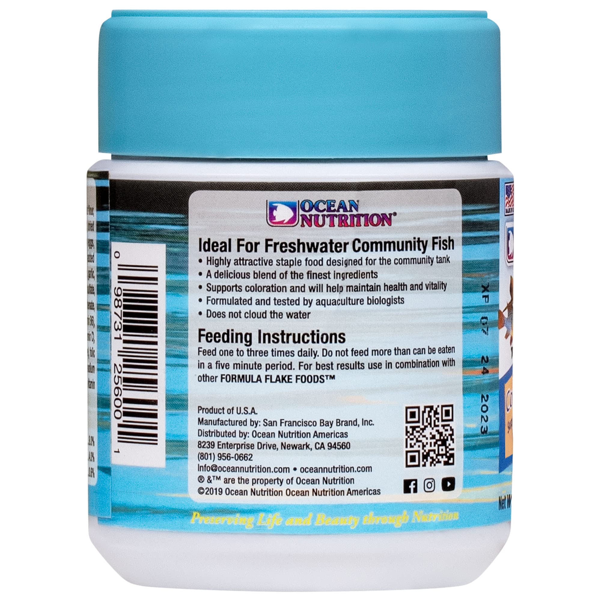 Ocean Nutrition Community Formula Flakes Fish Food - Natural Ingredient Fish Food Flakes for Freshwater Fish - Supports Health & Coloration, Made in USA, 1.2 oz (34 g) - Image 6