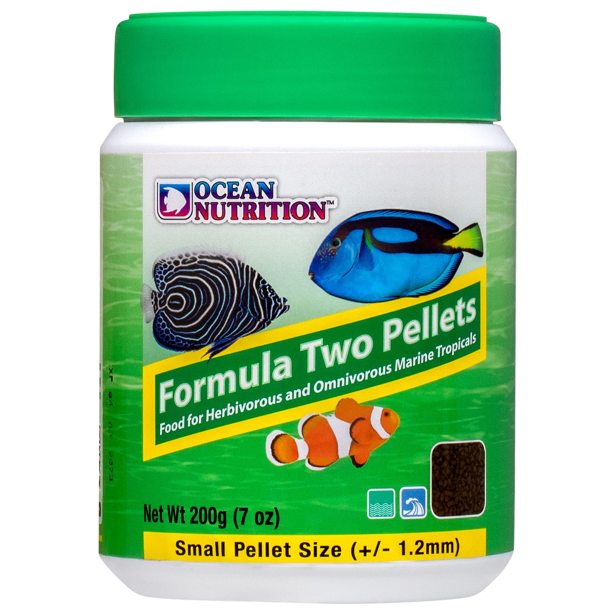Ocean Nutrition Formula Two Pellets - Fish Food for Herbivorous & Omnivorous Marine Tropical Fish, High Protein(40%) - 7 oz (200 g) Small Pellets - Image 2