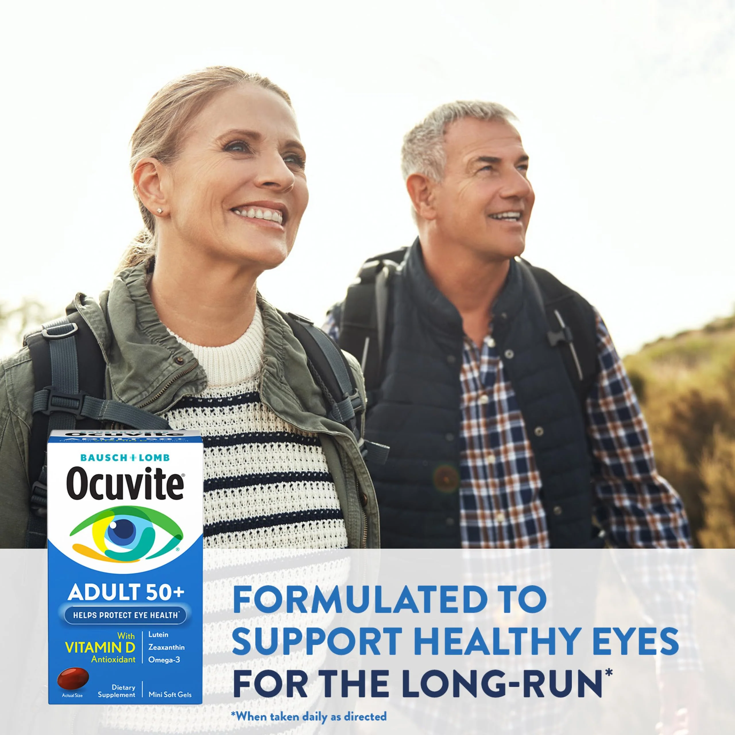 Ocuvite 50+ Eye Vitamin & Mineral Supplement, Multivitamin for Vision & Ocular Health with Omega-3, Zinc, Vitamins C & E, Lutein & Zeaxanthin, Zinc Supplements for Women and Men, 50 Softgels - Image 5