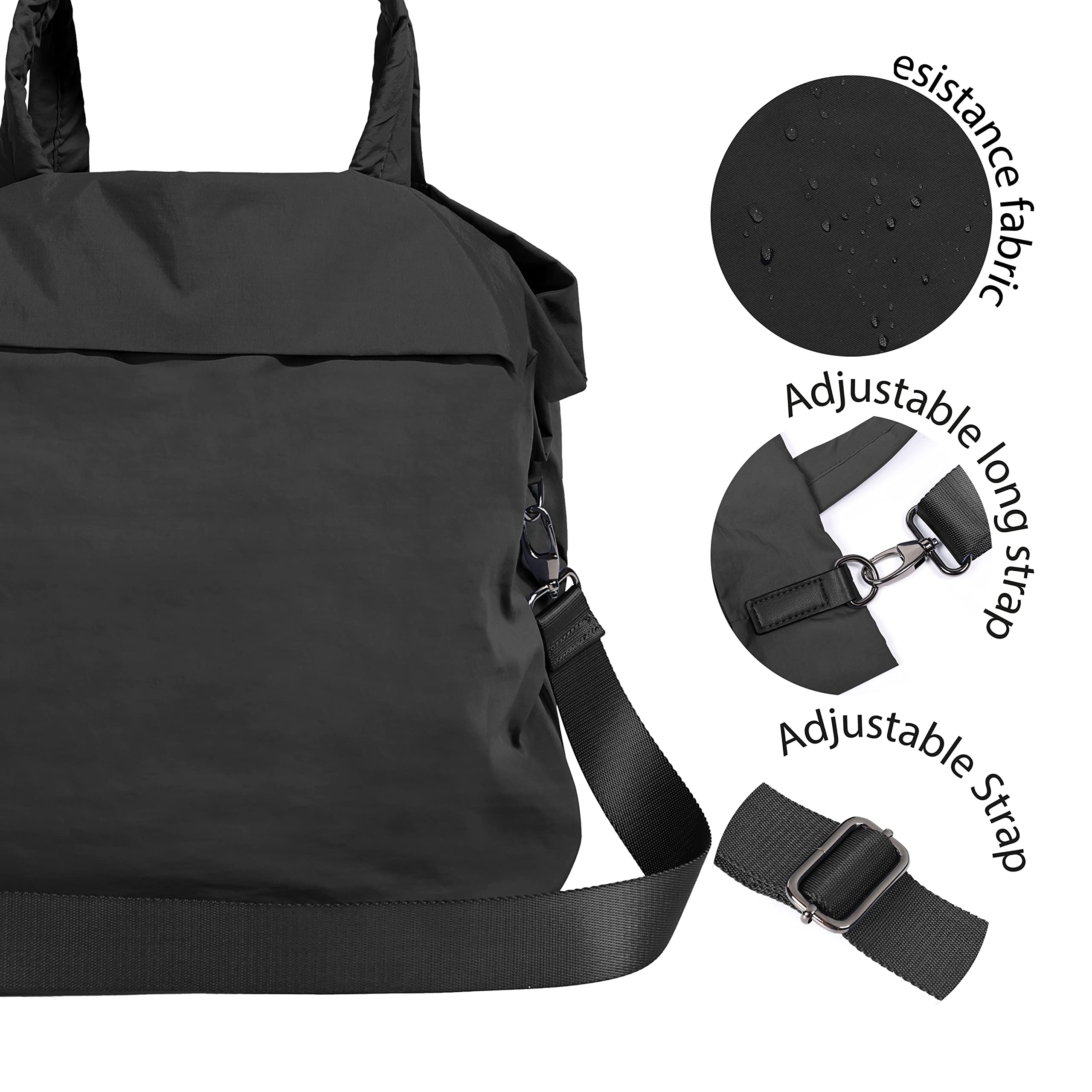 ODODOS 19L Multi Hobo Bags 2.0 with 2 Straps for Women, Totes Handbags, Crossbody Shoulder Bags, Black - Image 3