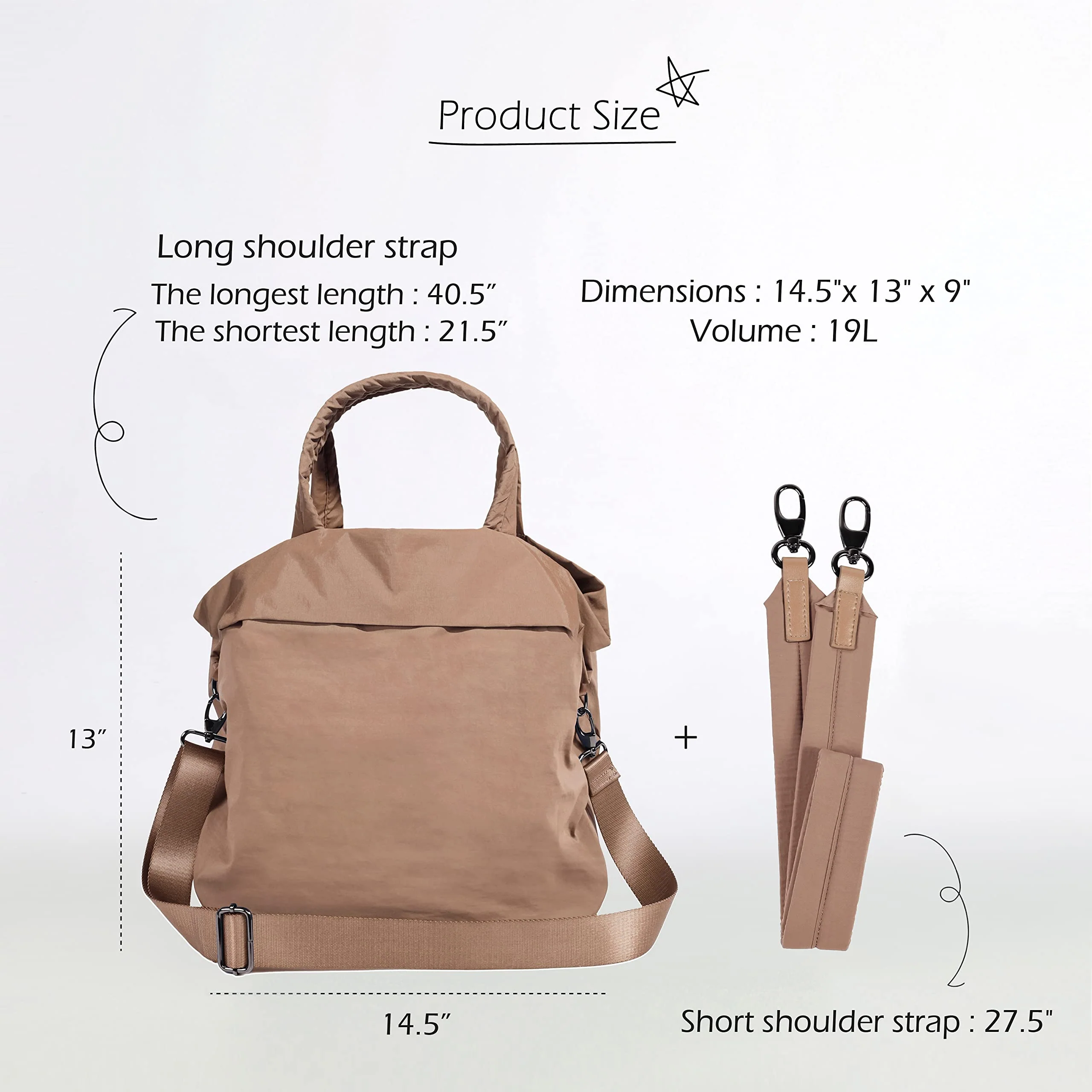 ODODOS 19L Multi Hobo Bags 2.0 with 2 Straps for Women, Totes Handbags, Crossbody Shoulder Bags, Rose Dawn - Image 2