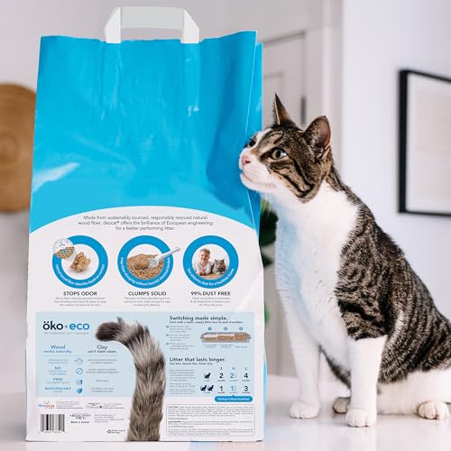 ökocat Original Wood Clumping Cat Litter, Unscented, 18.8 pounds - Natural Ingredients, Stops Odor, Clumps Solid, 99% Dust Free, Great for All Cats - Image 10
