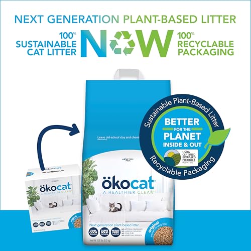 ökocat Original Wood Clumping Cat Litter, Unscented, 18.8 pounds - Natural Ingredients, Stops Odor, Clumps Solid, 99% Dust Free, Great for All Cats - Image 11