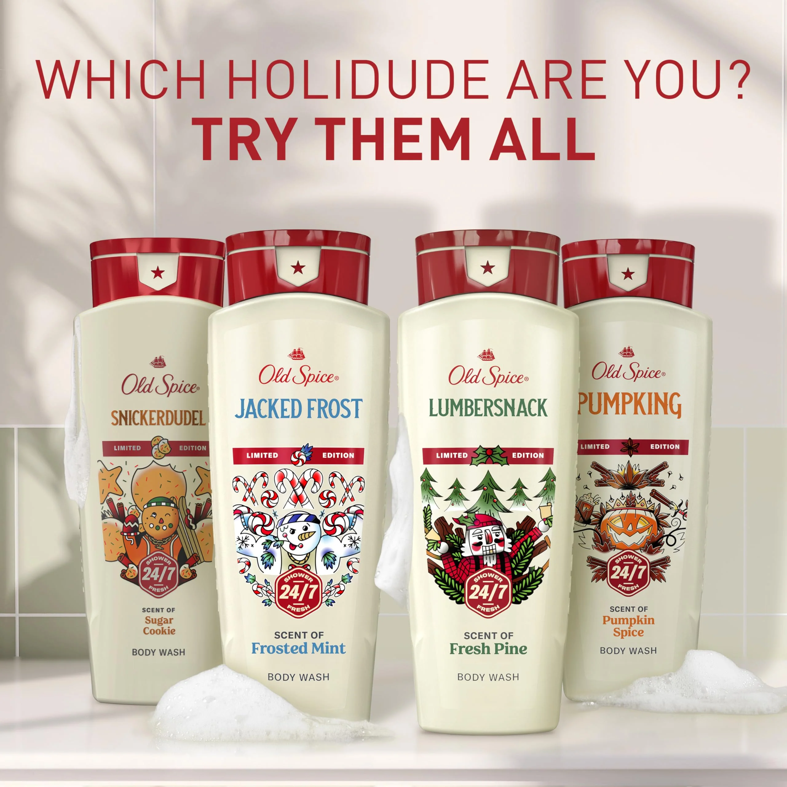 Old Spice Body Wash for Men, Holidudes Holiday Edition, 24/7 Holiday Freshness, Lasting Scent and Rich Lather, Stocking Stuffer, Lumbersnack with Fresh Pine Scent, 16 oz - Image 6