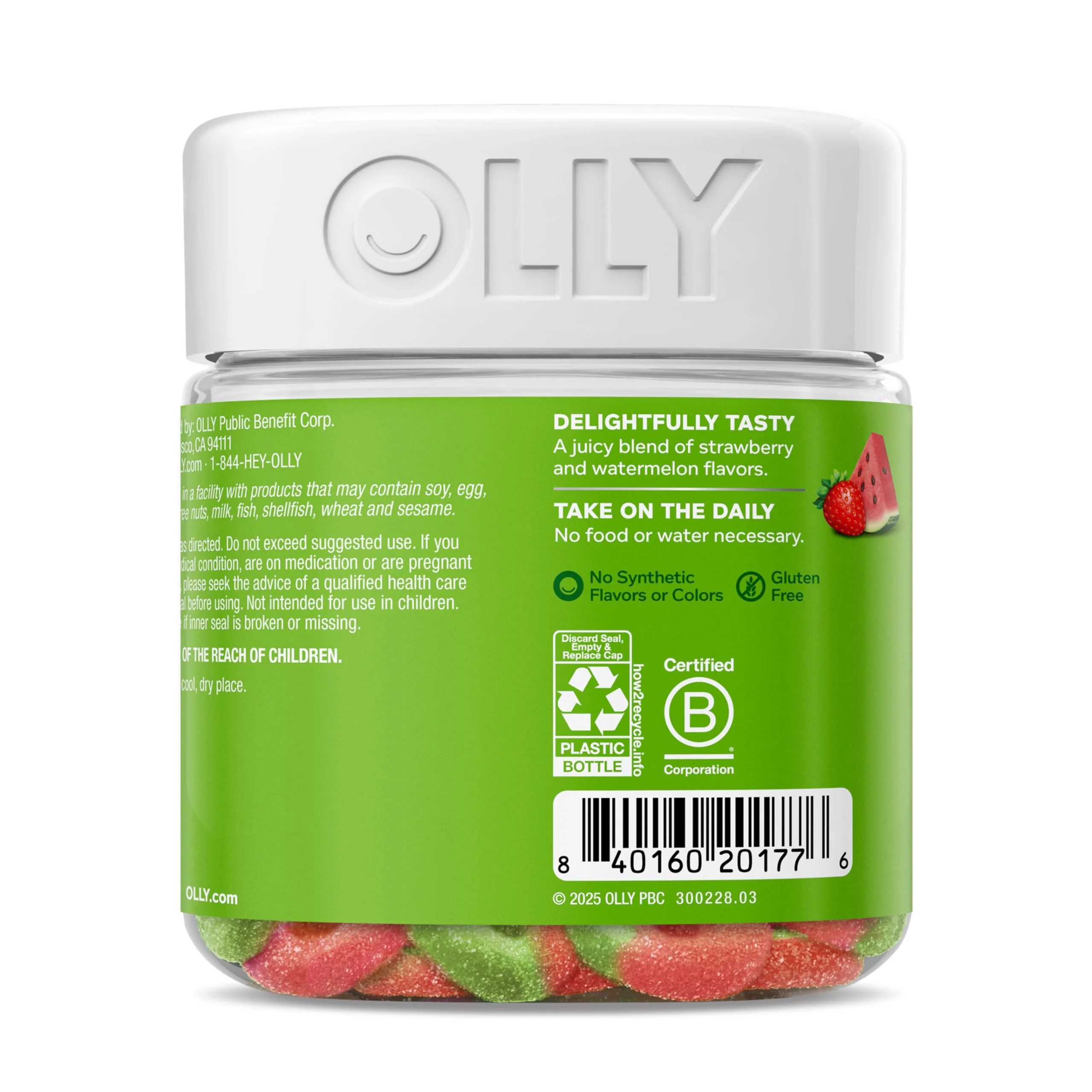 OLLY Fiber Gummy Rings, 5g Prebiotic Fiber, FOS (Fructo-oligosaccharides), Digestive Support, Berry Melon 50ct - Image 3