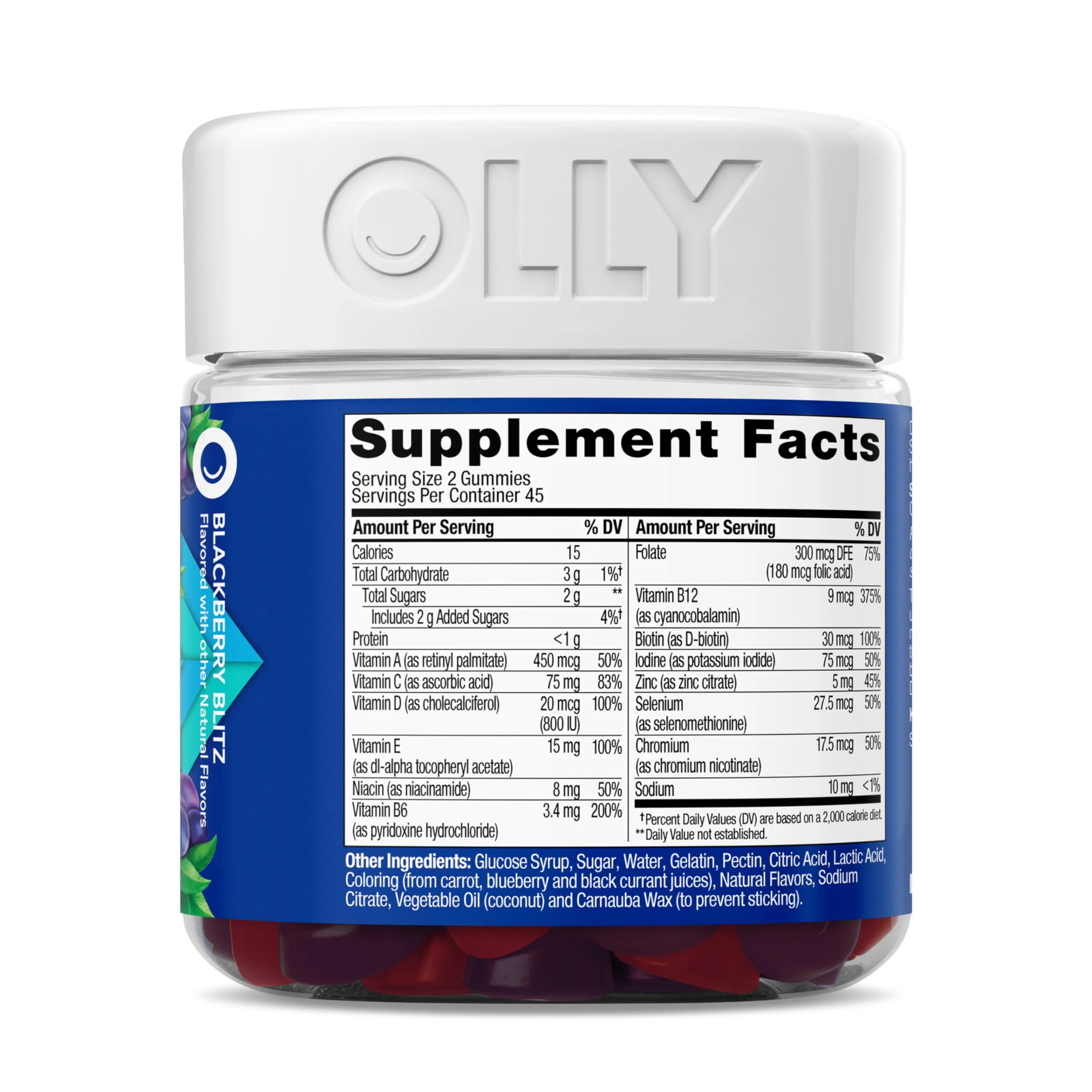 OLLY Men's Multivitamin Gummy, Vitamins A, C, D, E, B, Zinc, Blackberry Flavor, 45 Day Supply - 90 Count - Image 6