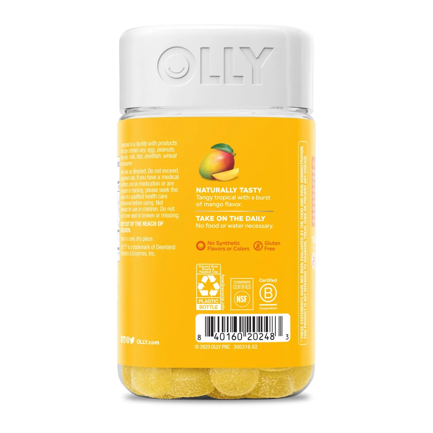 OLLY Probiotic Gummy, 1 Billion CFUs, Immune and Digestive Support, Chewable Probiotic Supplement, Mango, 80 Count - Image 5