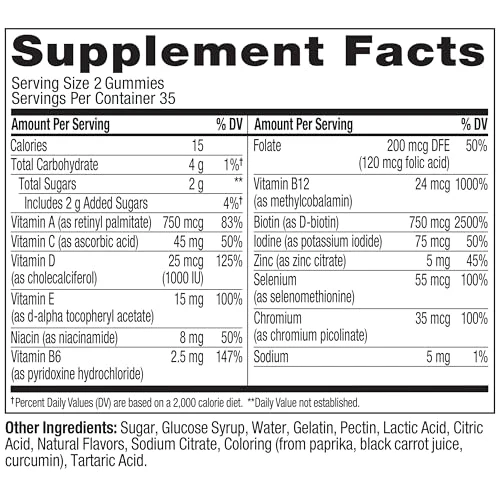 Olly Teen Girl Multi Gummy, Healthy Skin and Immune Support, 15 Essential Vitamins, Biotin, Zinc, Calcium, Chewable Multivitamin, Berry Melon, 35 Day Supply, 70 Count - Image 5