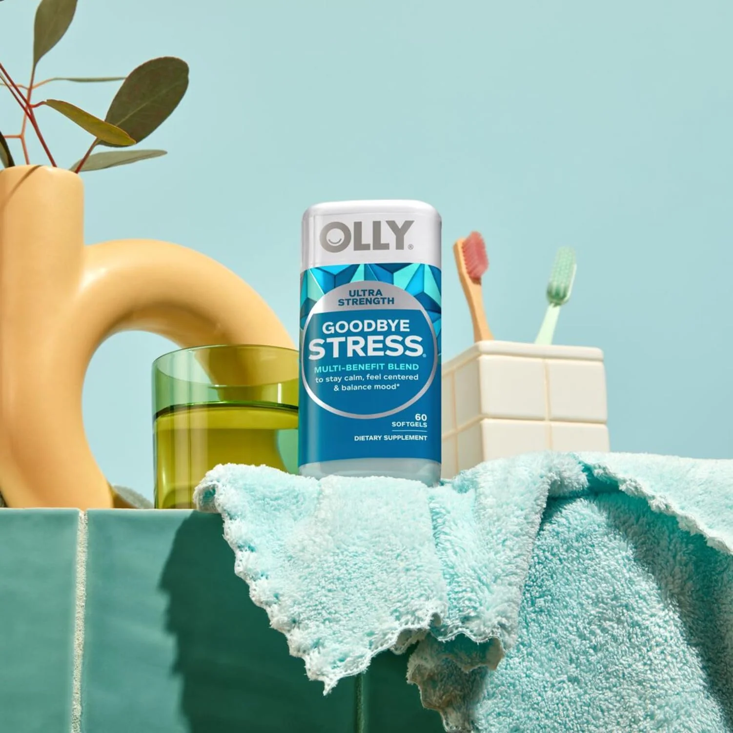 OLLY Ultra Strength Goodbye Stress Softgels, GABA, Ashwagandha, L-Theanine and Lemon Balm, Stress Relief Supplement - 60 Count - Image 2