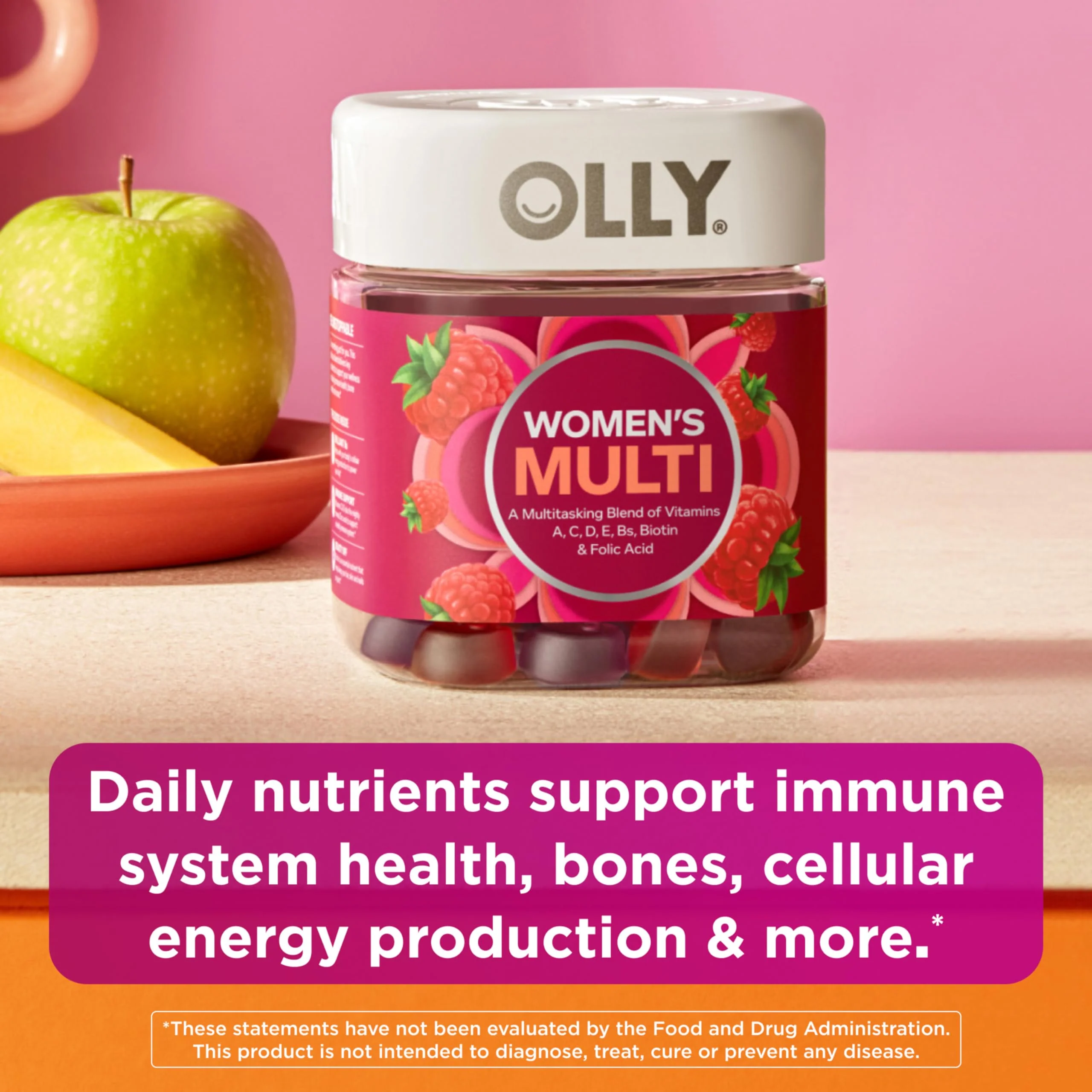 OLLY Women's Multivitamin Gummy, Vitamins A, D, C, E, Biotin, Folic Acid, Adult Chewable Vitamin, Berry Flavor, 45 Day Supply - 90 Count - Image 11