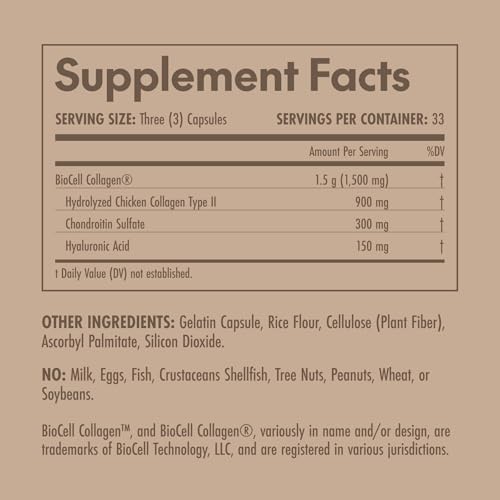 Olympian Labs Biocell Collagen II 1500mg Supplement Capsules Non-GMO, Gluten-Free, Allergan-Free - Supports Skin & Joint Health and Cartilage Producing Cells - 100 Capsules (33 Day Supply) - Image 3