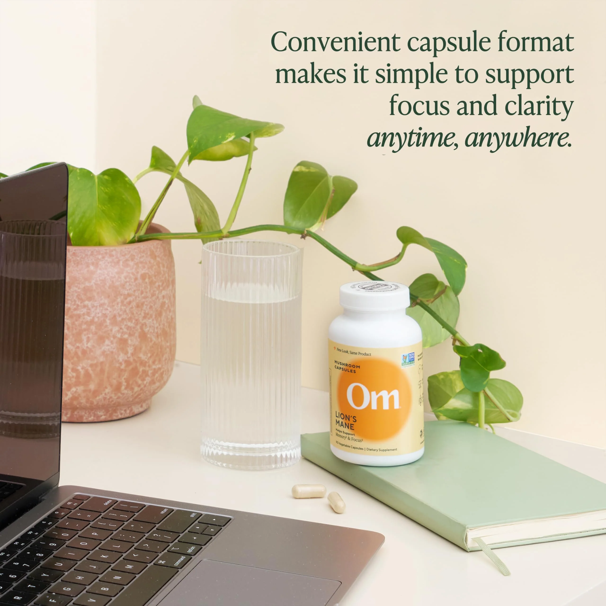 Om Lion’s Mane Mushroom Capsules - Organic Mushroom Supplement and Nootropic - Brain Supplements for Memory and Focus, 90 Count (30 Servings) - Image 4