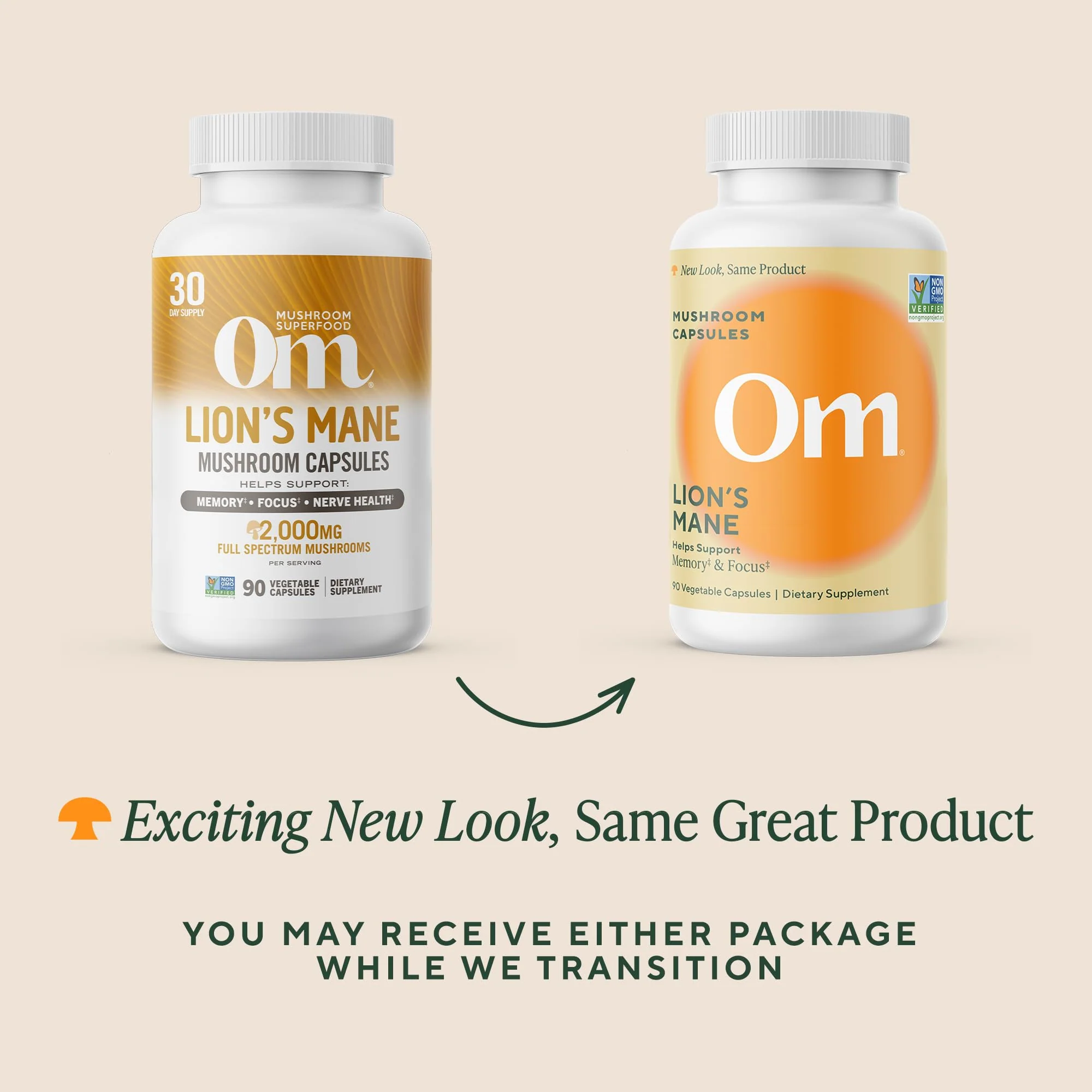 Om Lion’s Mane Mushroom Capsules - Organic Mushroom Supplement and Nootropic - Brain Supplements for Memory and Focus, 90 Count (30 Servings) - Image 5