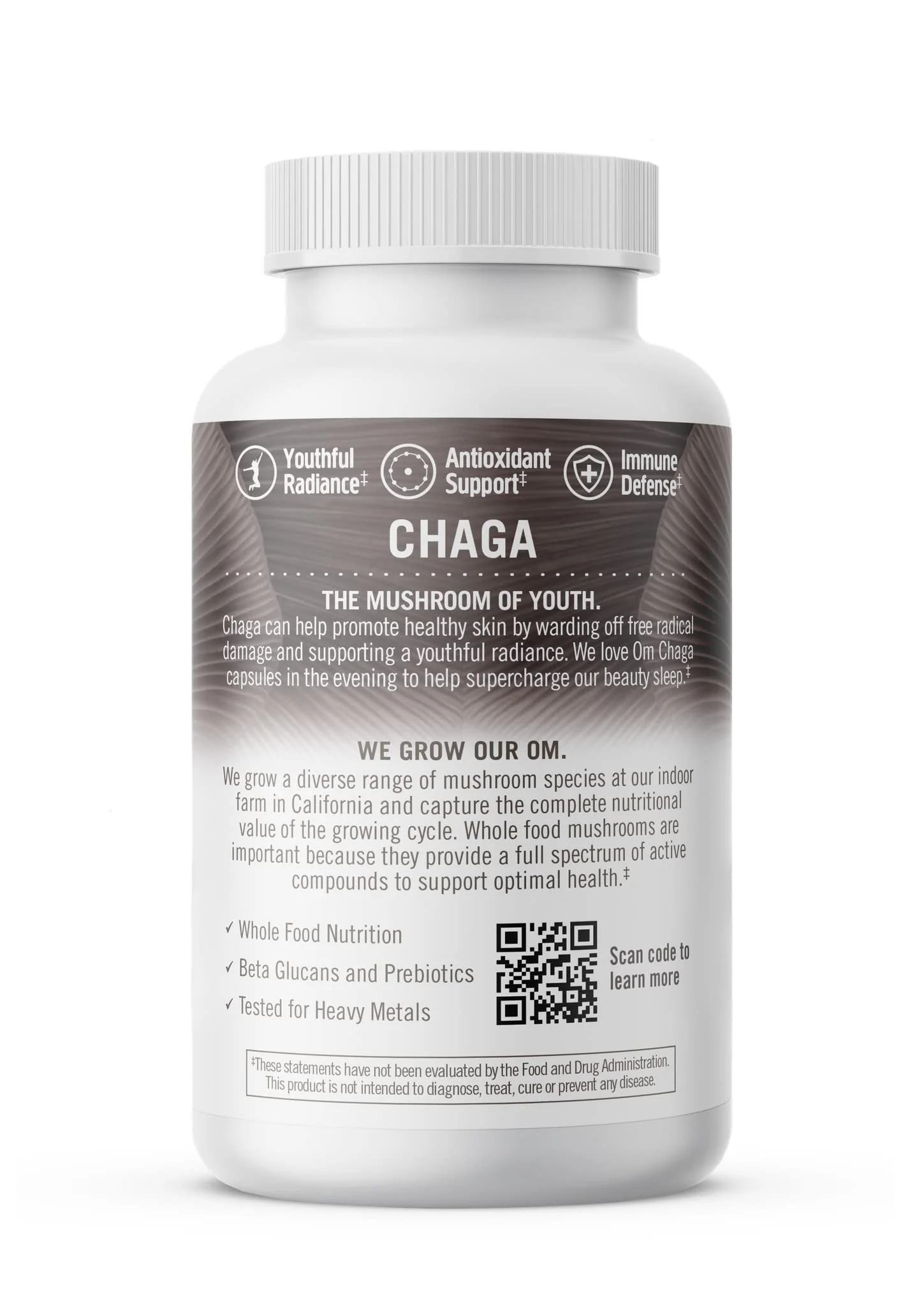 Om Mushroom Superfood Chaga Mushroom Capsules Supplement, Sacred Antioxidants & Immune Support, 90 Count, 30 Days - Image 2