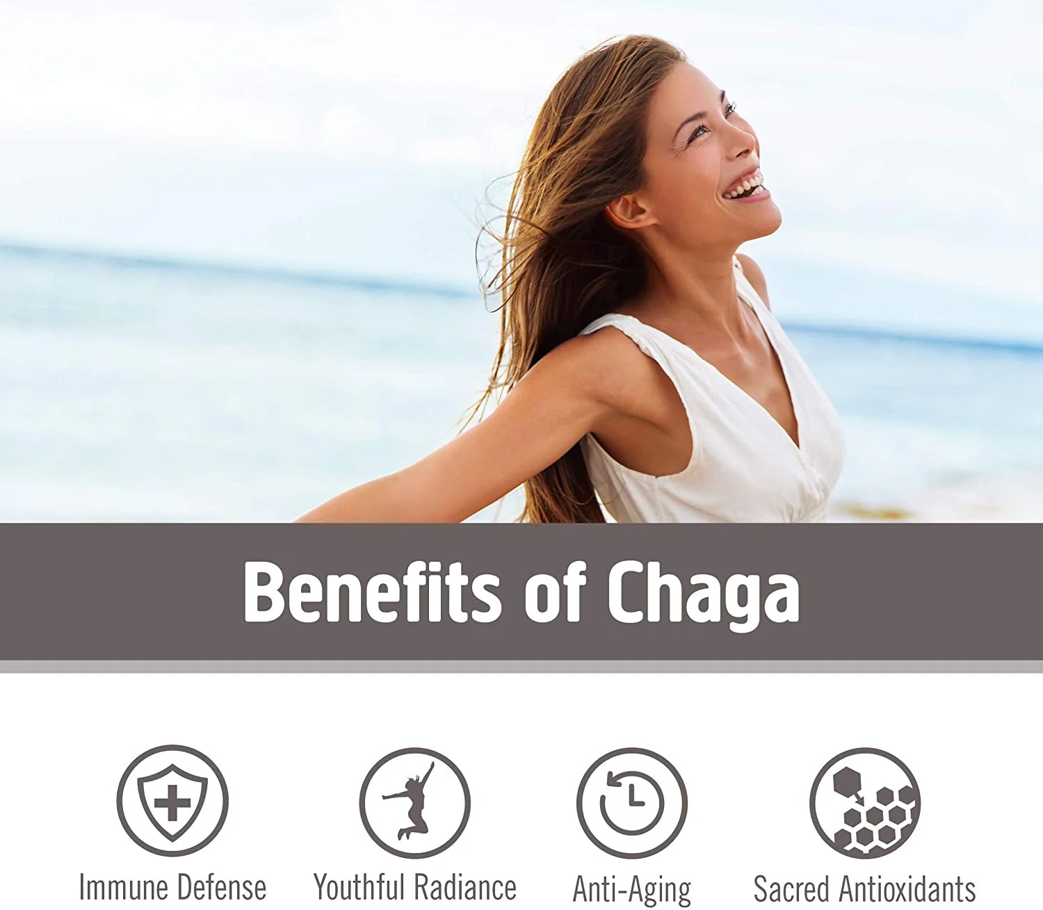 Om Mushroom Superfood Chaga Mushroom Capsules Supplement, Sacred Antioxidants & Immune Support, 90 Count, 30 Days - Image 8
