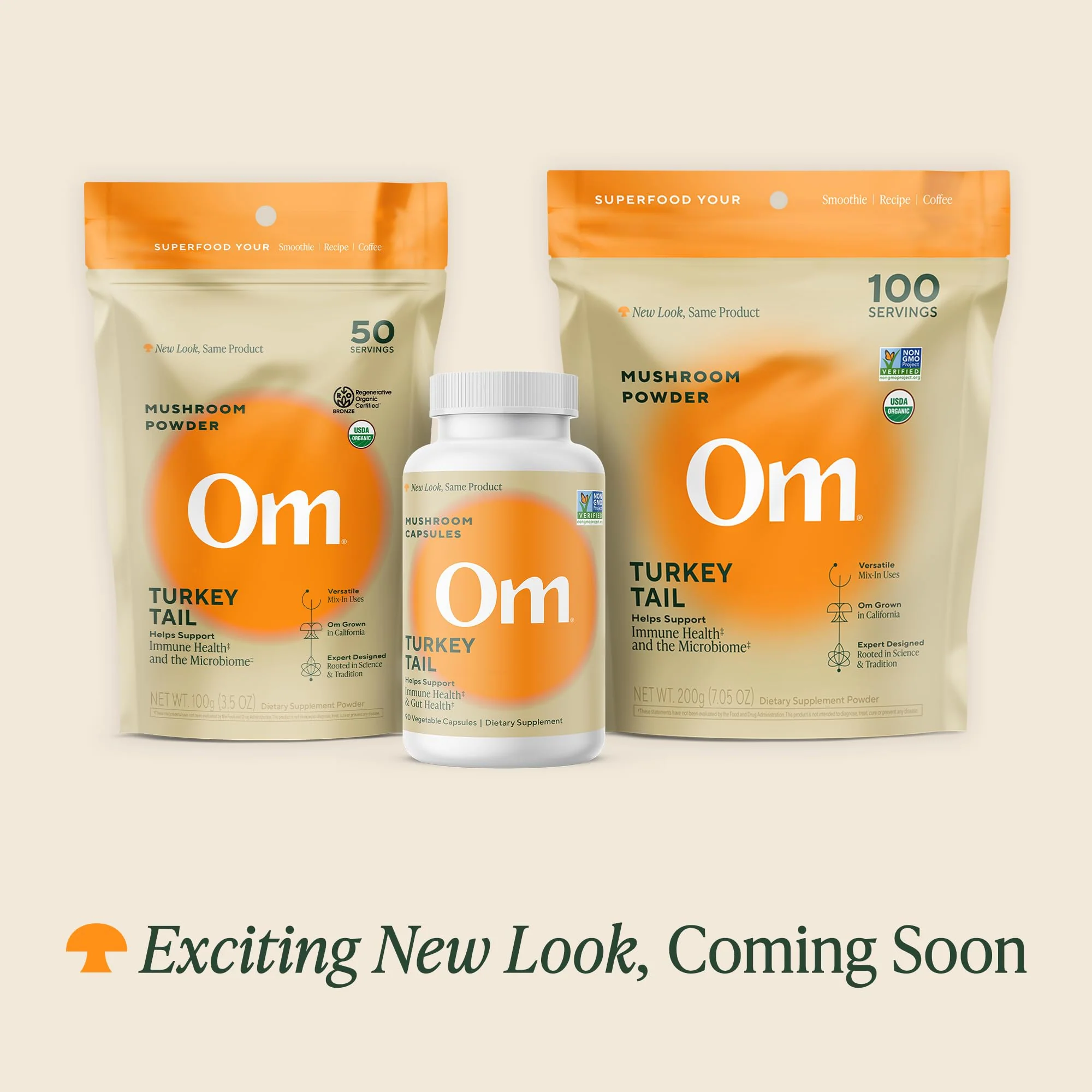 Om Mushroom Superfood Turkey Tail Mushroom Capsules Superfood Supplement, 90 Count, 30 Days, Immune Support, Polysacchrides, Beta-Glucans, Gut Health & Holistic Defense Mushroom Supplement - Image 8