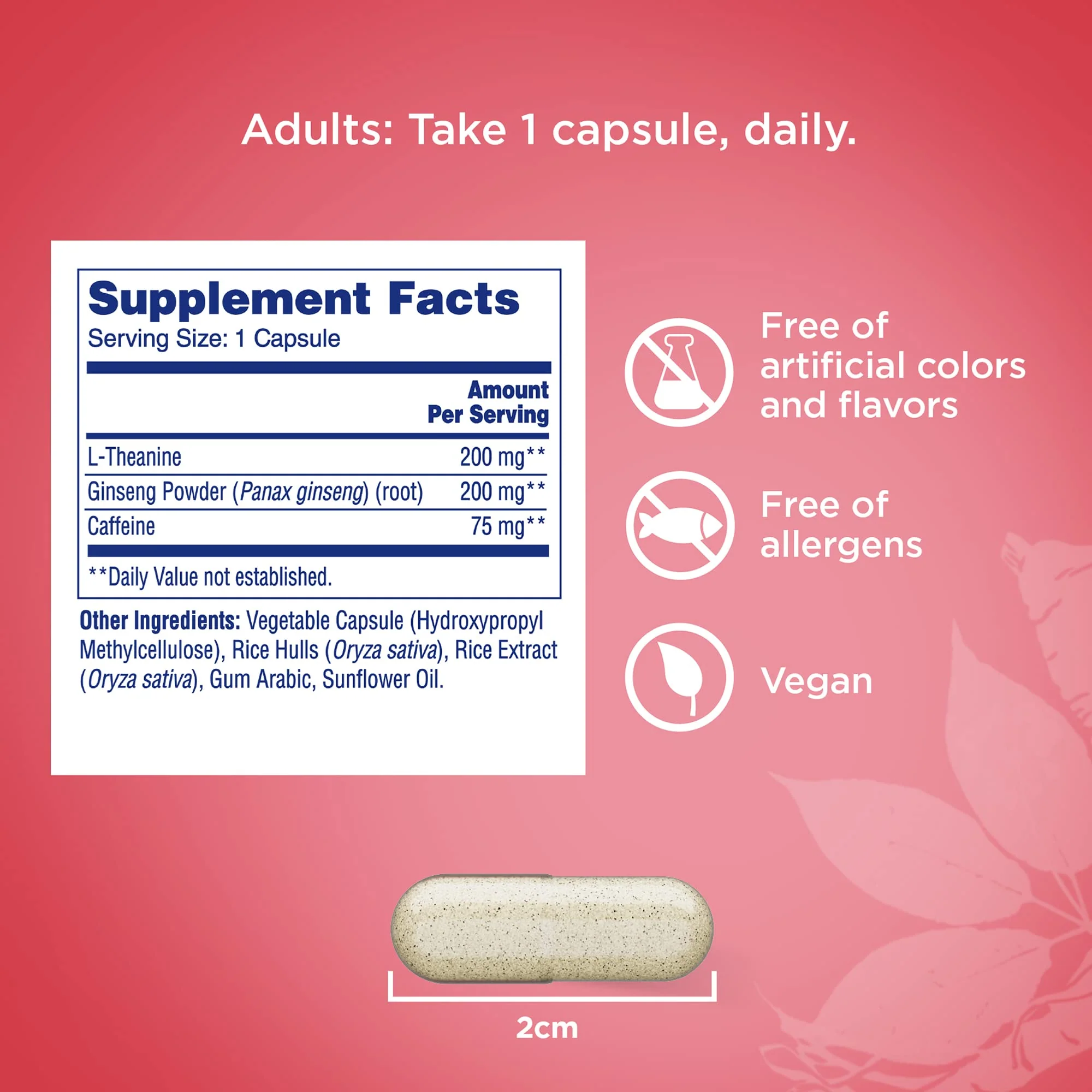 One-A-Day Brain Supplement – Brain Supplements for Memory and Focus Support, Concentration and Focus Support, Focus Supplement for Adults with L-theanine, Caffeine and Ginseng, 30 Capsules - Image 5