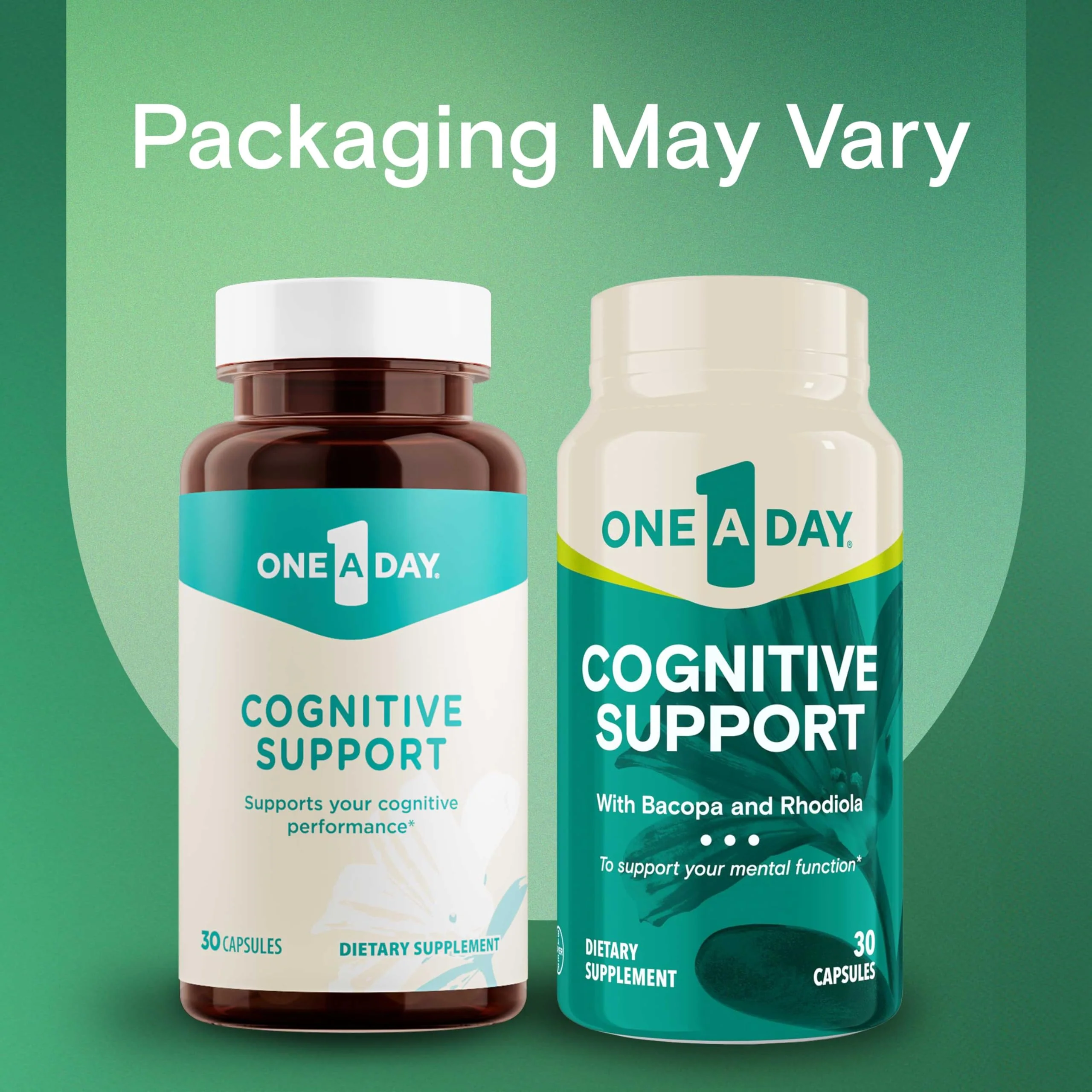 One A Day Cognitive Supplement – Brain Supplement to Support Cognitive Performance for Men and Women with Bacopa. Also includes Rhodiola, & Holy Basil, 30 Capsules (Packaging May Vary) - Image 9