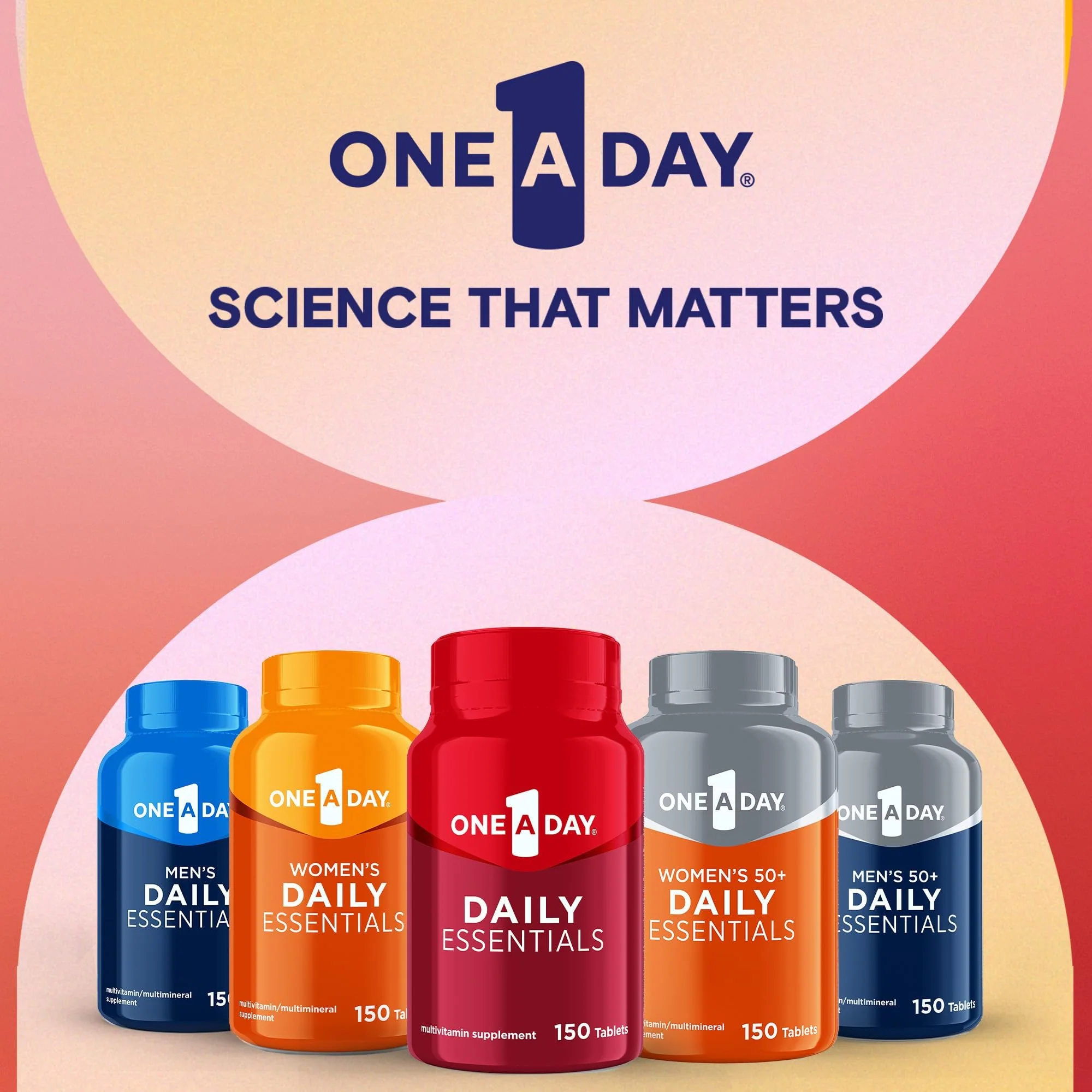 One A Day Daily Essentials, Multivitamin for Women & Men, Supports Healthy Brain and Muscle Function and Immune Health, Adult Multivitamin with Vitamin D, E and Vitamin B12, 150 Count - Image 3