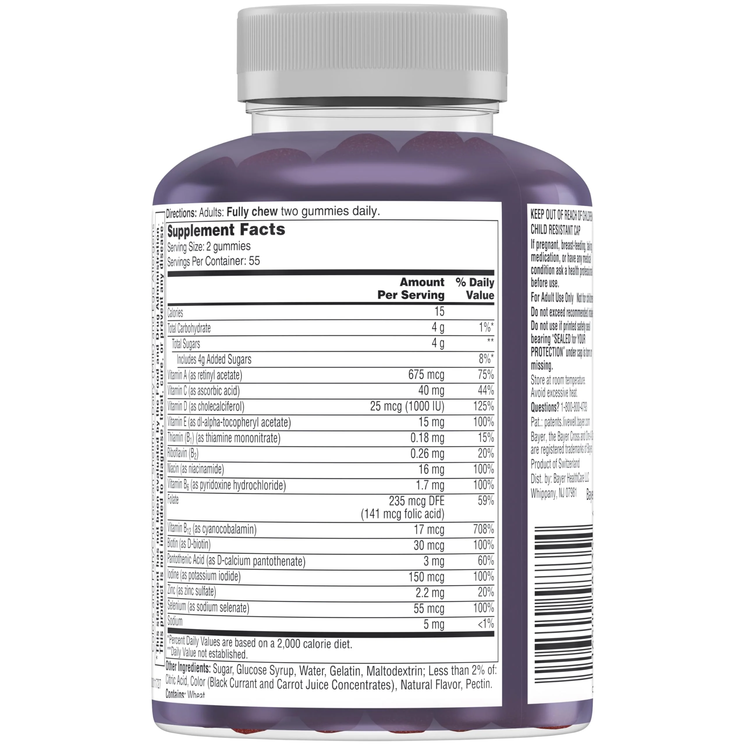 One A Day Menâ€™s 50+ Gummies, Advanced Multivitamin For Men with Brain Support and Immunity Support, Vitamins For Men with Super 8 B Vitamin Complex, 110 Count - Image 3